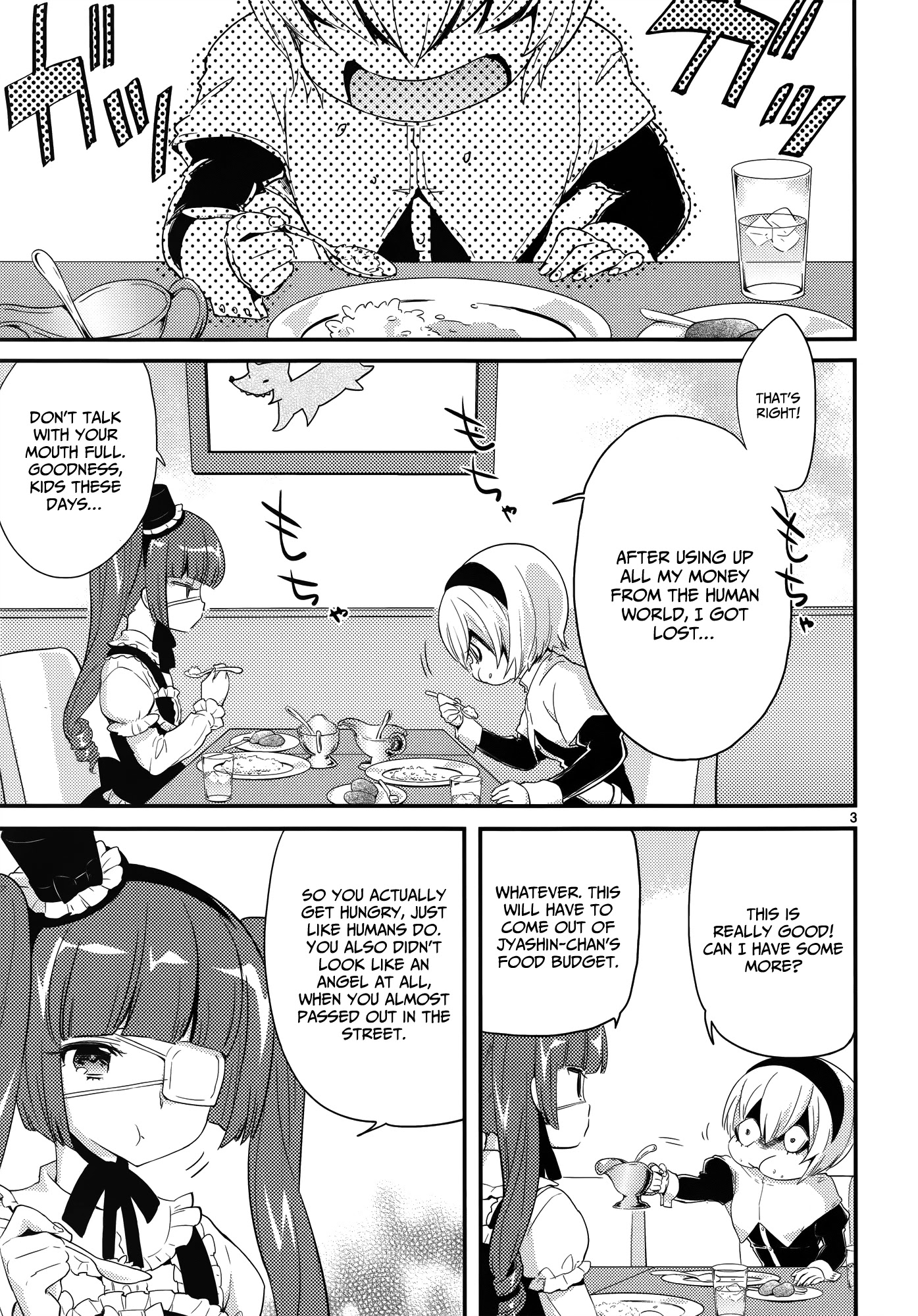 Jashin-chan Dropkick Chapter 15.5 page 5 - Chapter 15.5: Hungry ☆ Pekora-tan