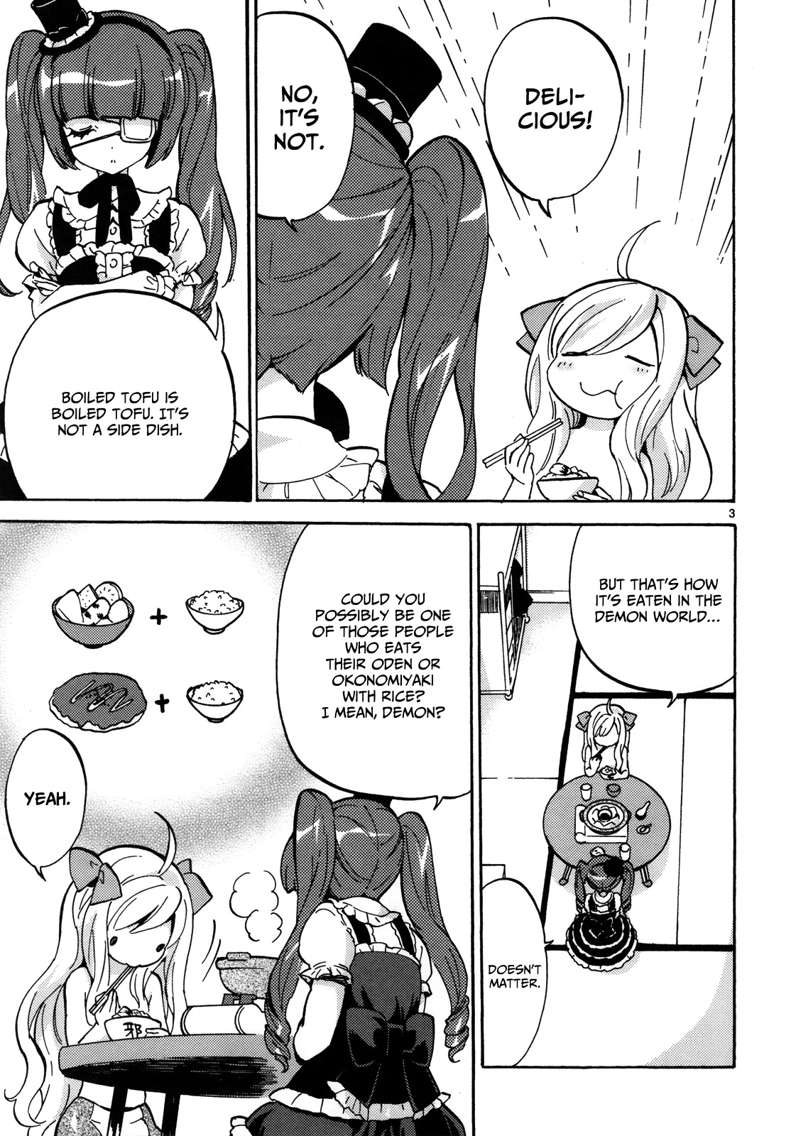 Jashin-chan Dropkick Chapter 19 page 5 - Chapter 19: Jyashin in the Boiled Tofu