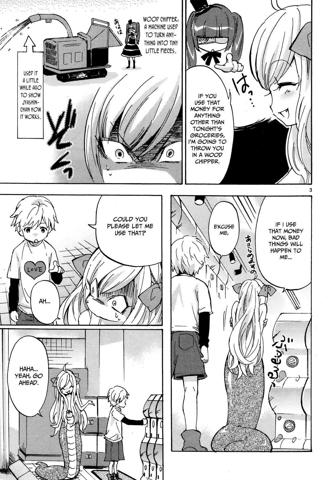 Jashin-chan Dropkick Chapter 26 page 4 - Chapter 26: Jyashin-chan is a suspect