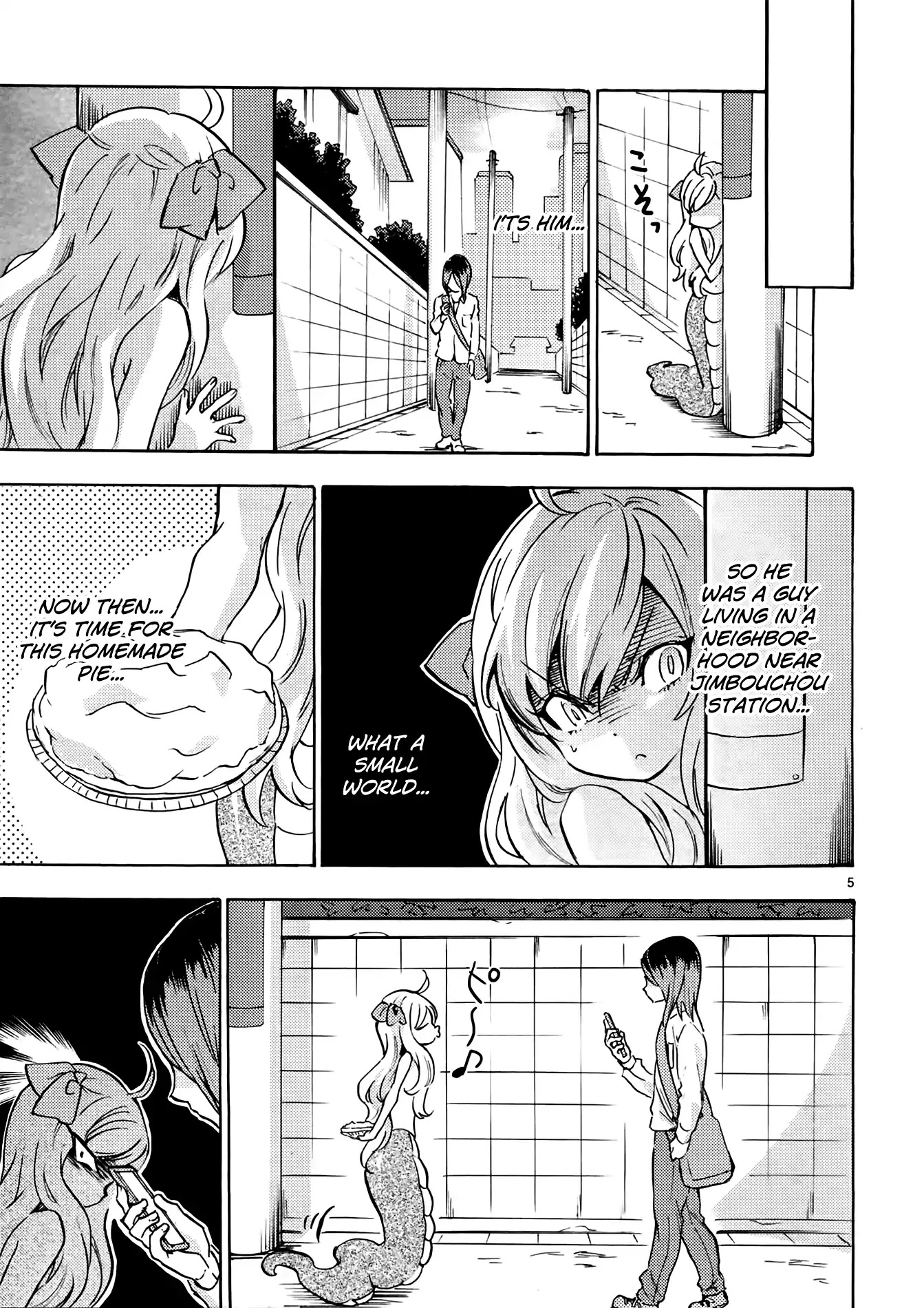 Jashin-chan Dropkick Chapter 33 page 5 - Chapter 33: The Strange Pie-Tossing (Snake) Girl