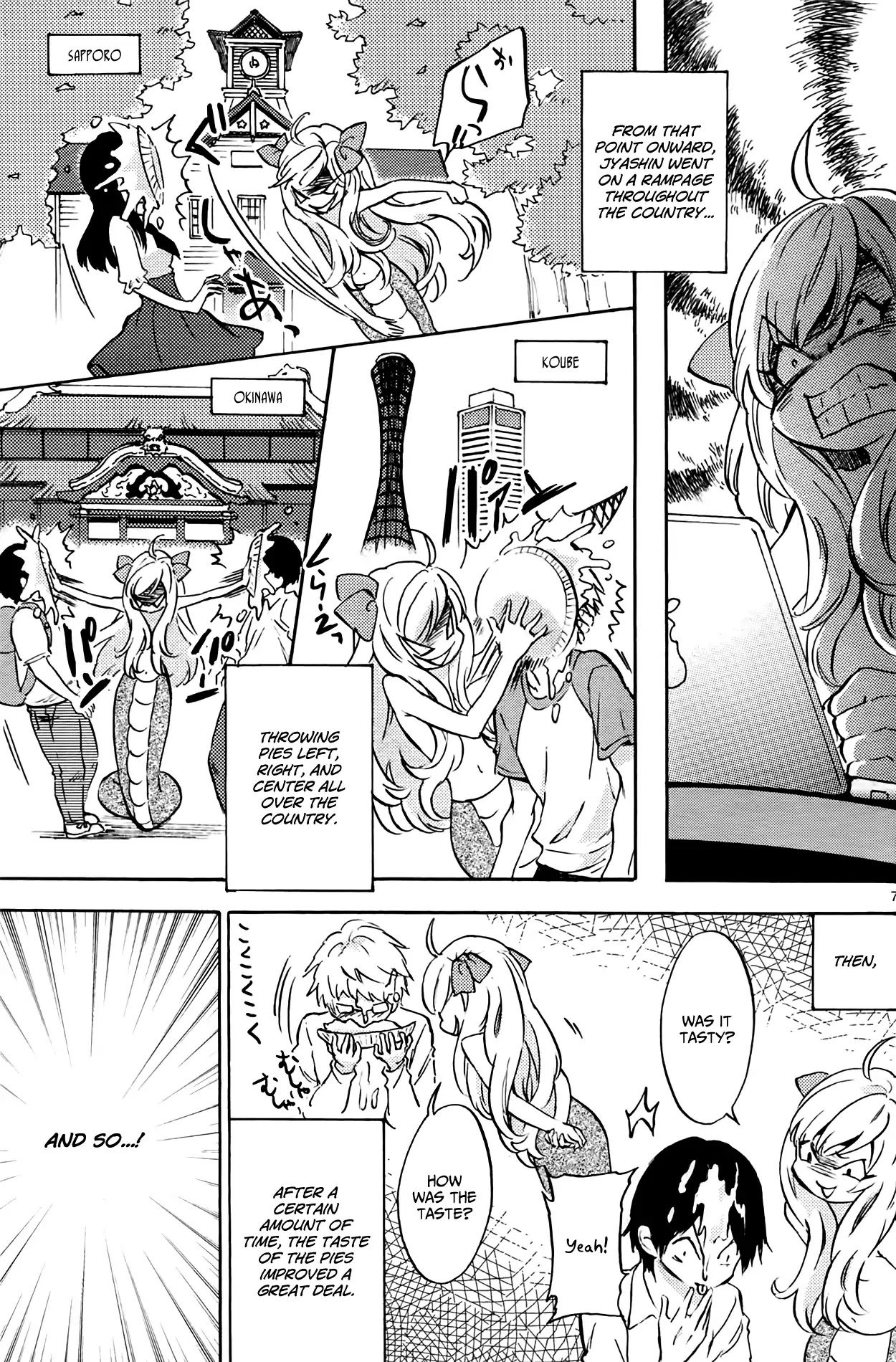 Jashin-chan Dropkick Chapter 33 page 7 - Chapter 33: The Strange Pie-Tossing (Snake) Girl
