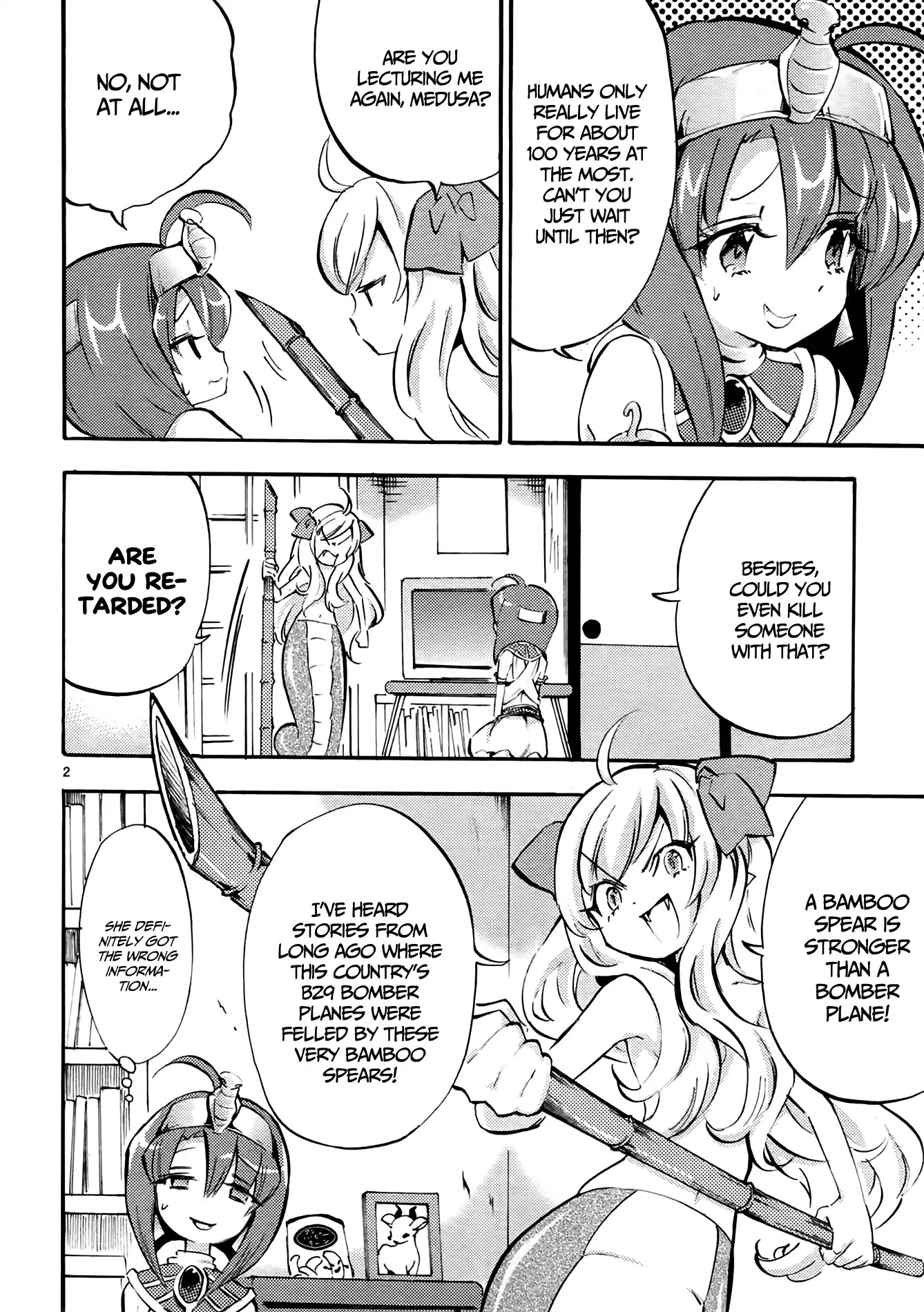 Jashin-chan Dropkick Chapter 36 page 2 - Chapter 36: A Bamboo Spear is Stronger than a Bamboo Plane