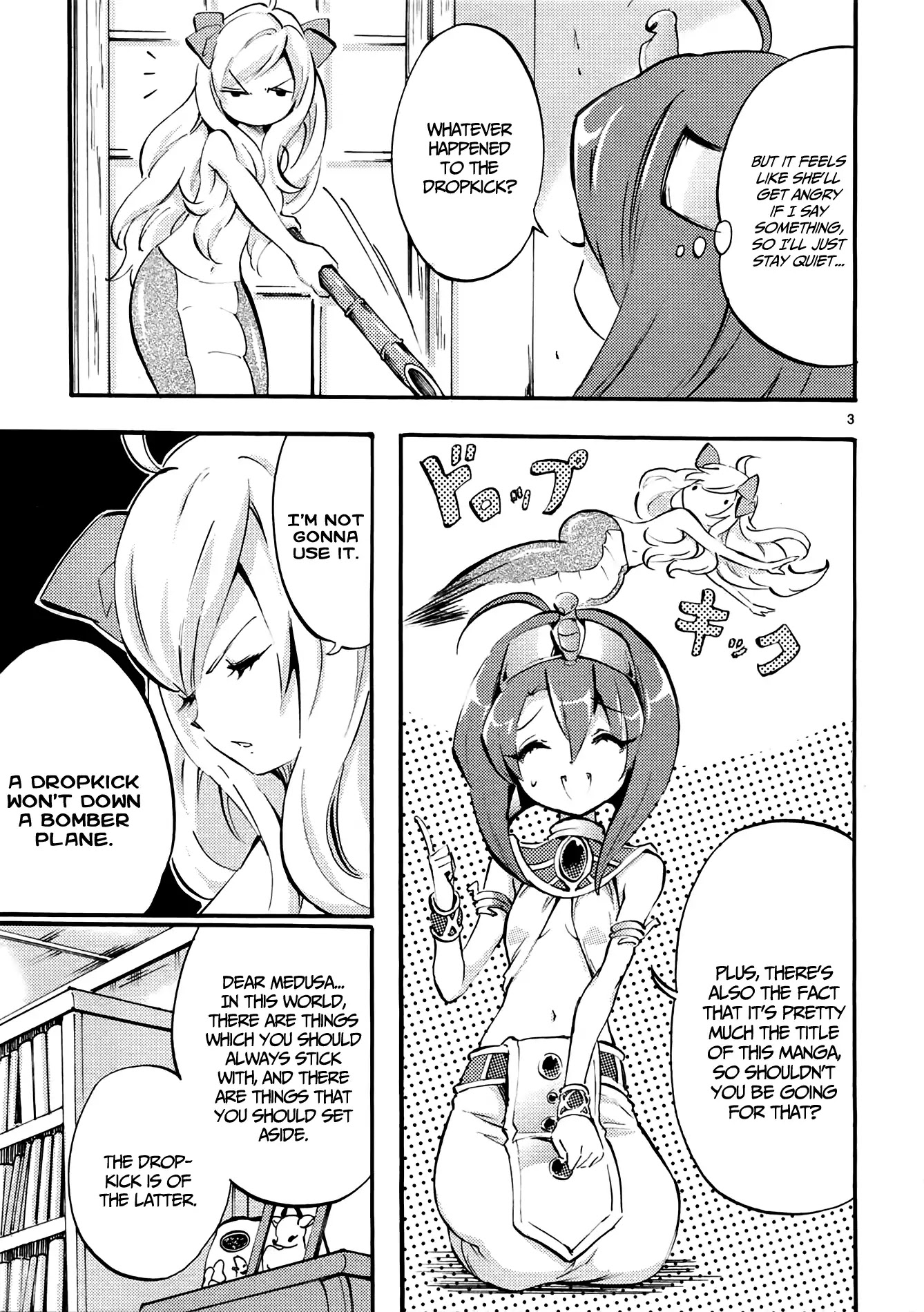Jashin-chan Dropkick Chapter 36 page 3 - Chapter 36: A Bamboo Spear is Stronger than a Bamboo Plane