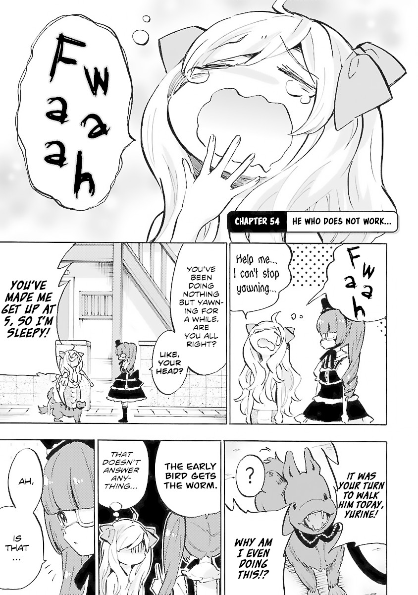 Jashin-chan Dropkick Chapter 54 page 1 - Chapter 54: He Who Does Not Work...