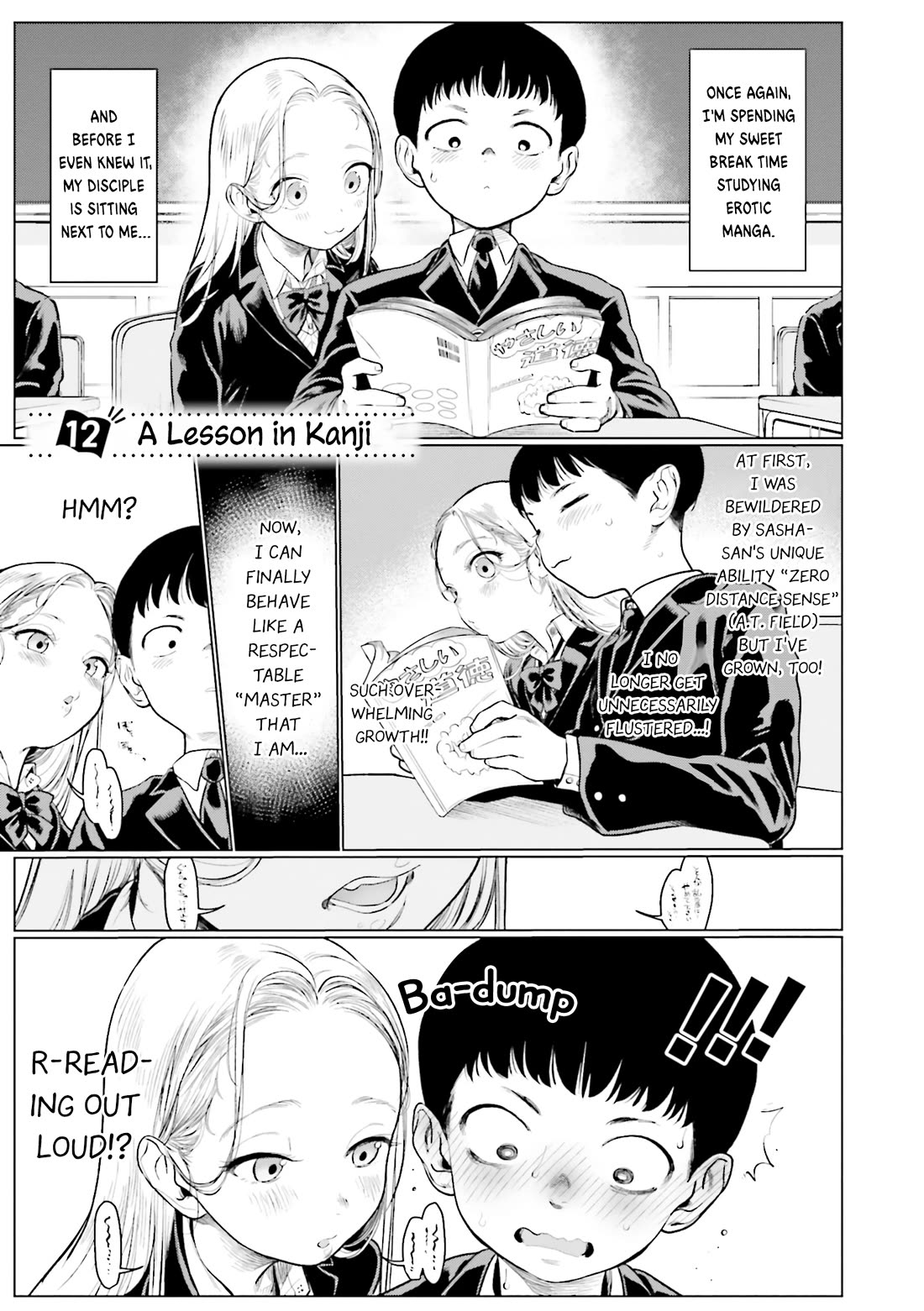 JC Sasha and Her Otaku Classmate Chapter 12 page 1 - Chapter 12: A Lesson in Kanji