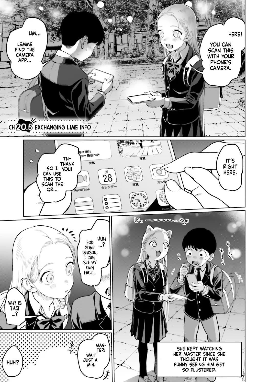 JC Sasha and Her Otaku Classmate Chapter 20.5 page 1 - Chapter 20.5: Exchanging LIME Info