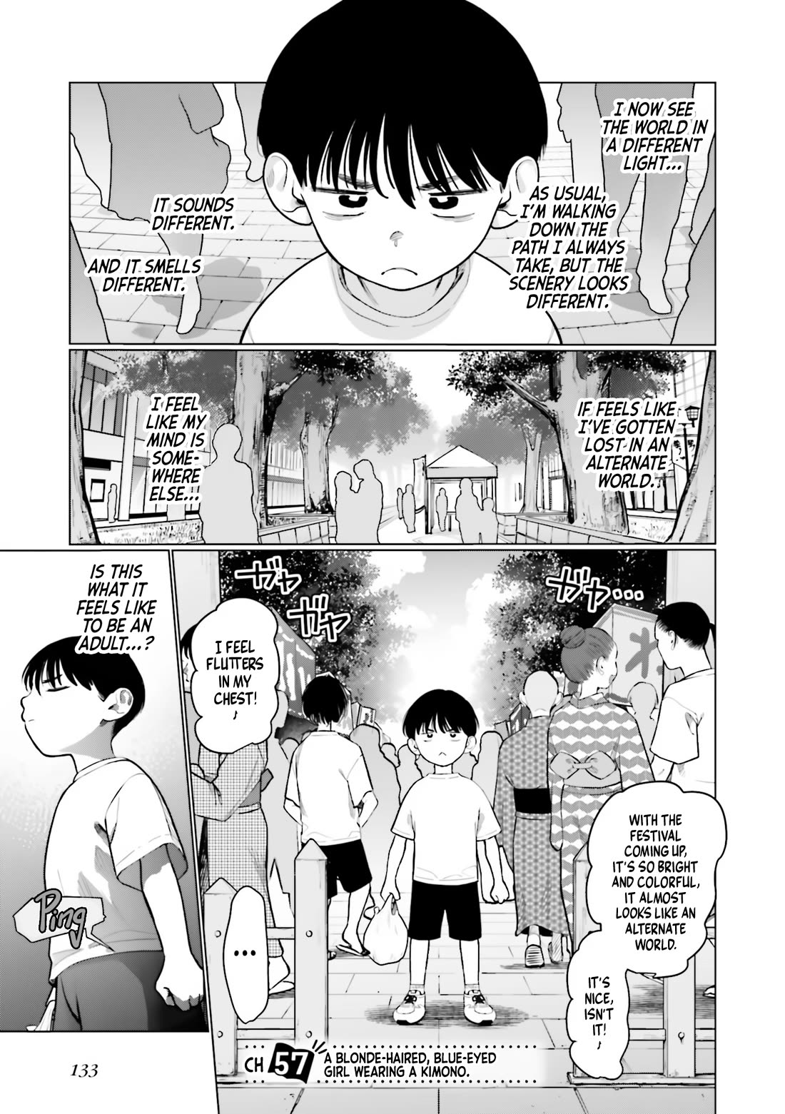 JC Sasha and Her Otaku Classmate Chapter 57 page 1 - Chapter 57: A Blonde-Haired, Blue-Eyed Girl Wearing a Kimono.