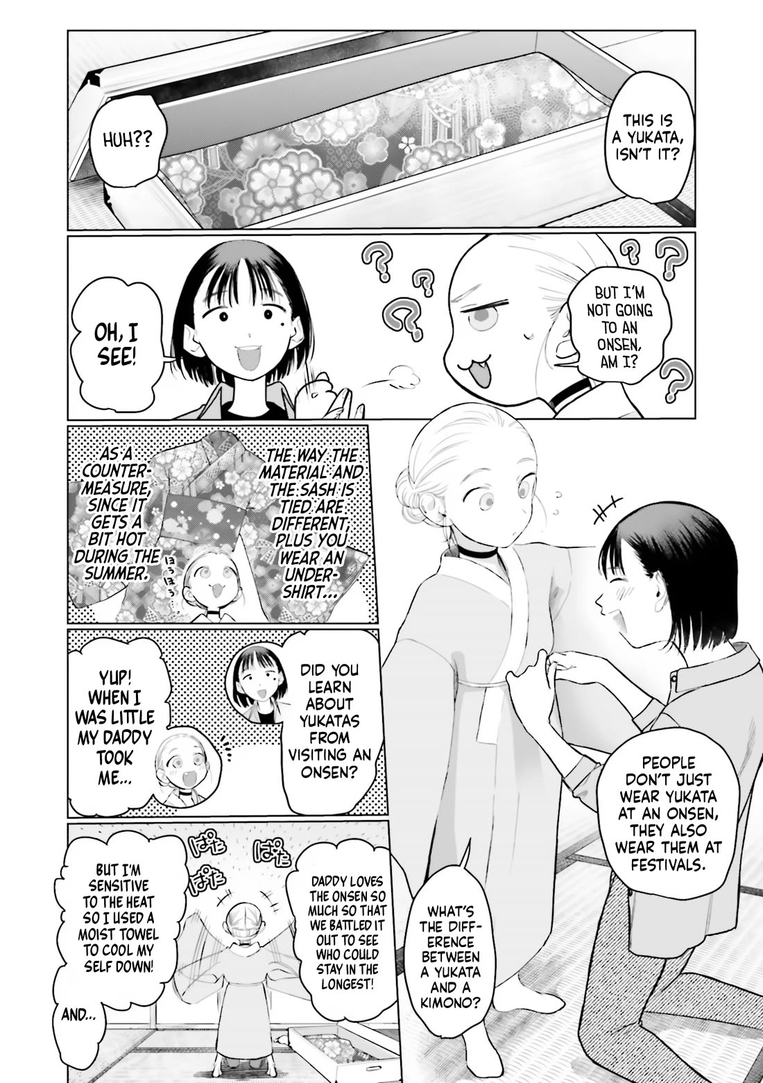 JC Sasha and Her Otaku Classmate Chapter 57 page 4 - Chapter 57: A Blonde-Haired, Blue-Eyed Girl Wearing a Kimono.