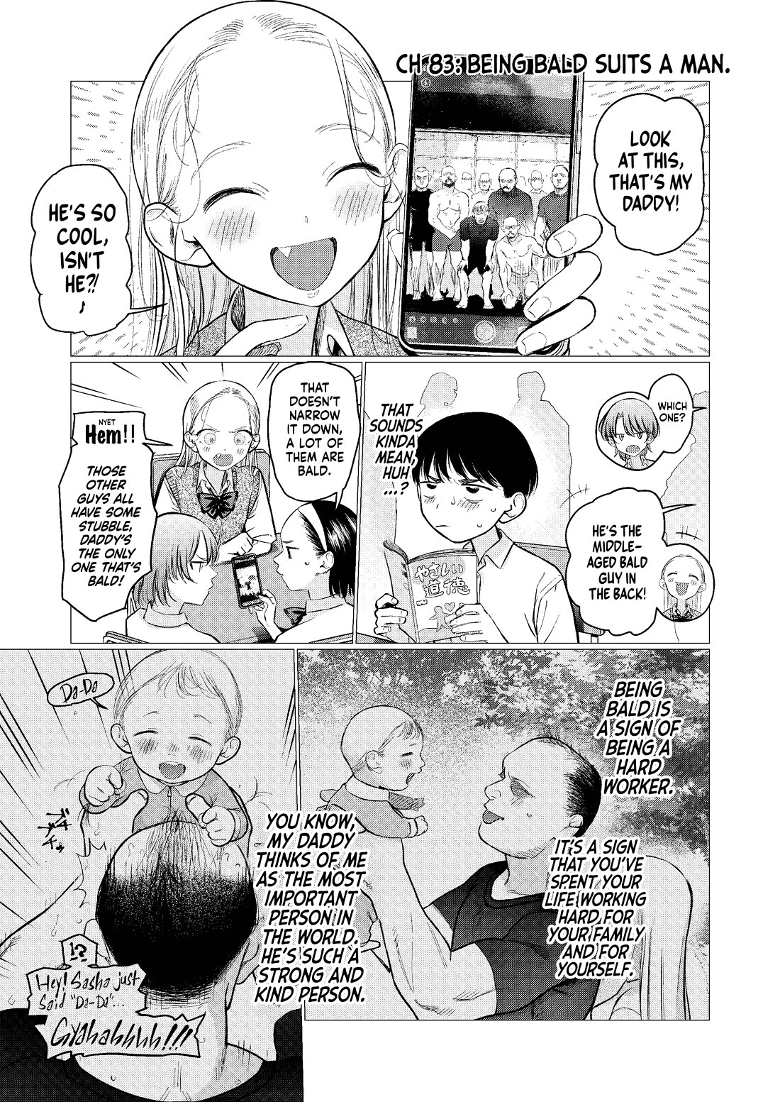 JC Sasha and Her Otaku Classmate Chapter 83 page 1 - Chapter 83: Being Bald Suits A Man.
