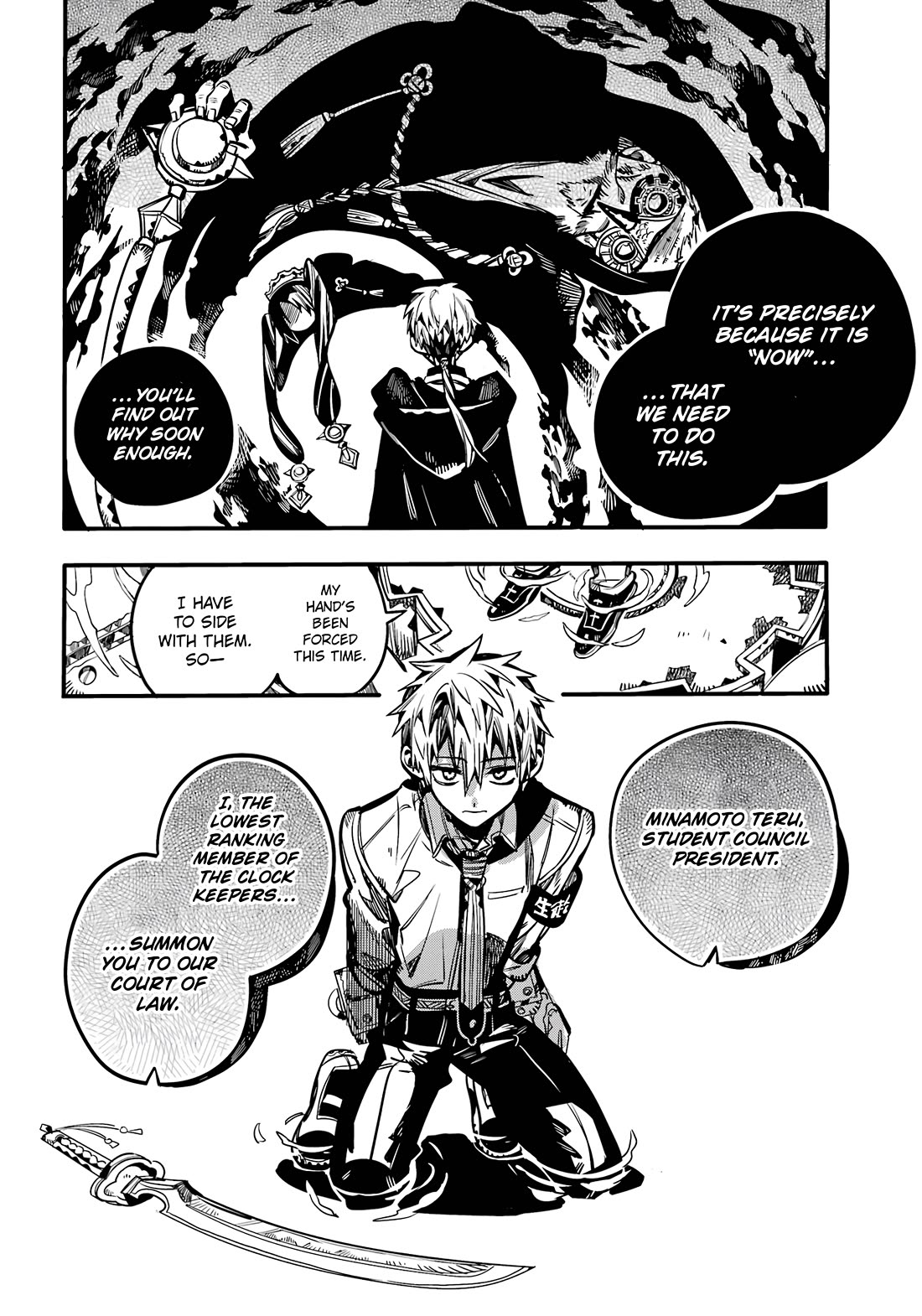 Jibaku Shounen Hanako-kun Chapter 108 page 36 - Chapter 108: The Trial of the Clock Keepers