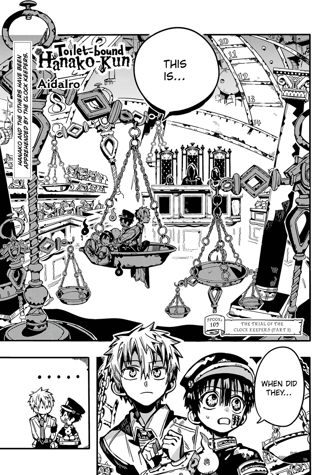 Jibaku Shounen Hanako-kun Chapter 109 page 2 - Chapter 109: The Trial of the Clock Keepers (Part 2)