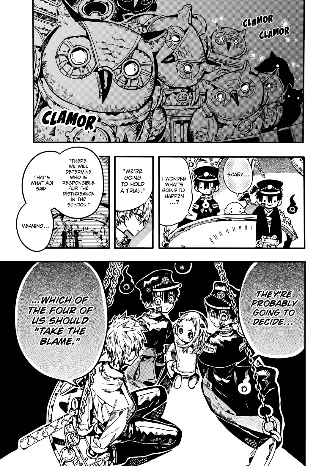 Jibaku Shounen Hanako-kun Chapter 109 page 4 - Chapter 109: The Trial of the Clock Keepers (Part 2)