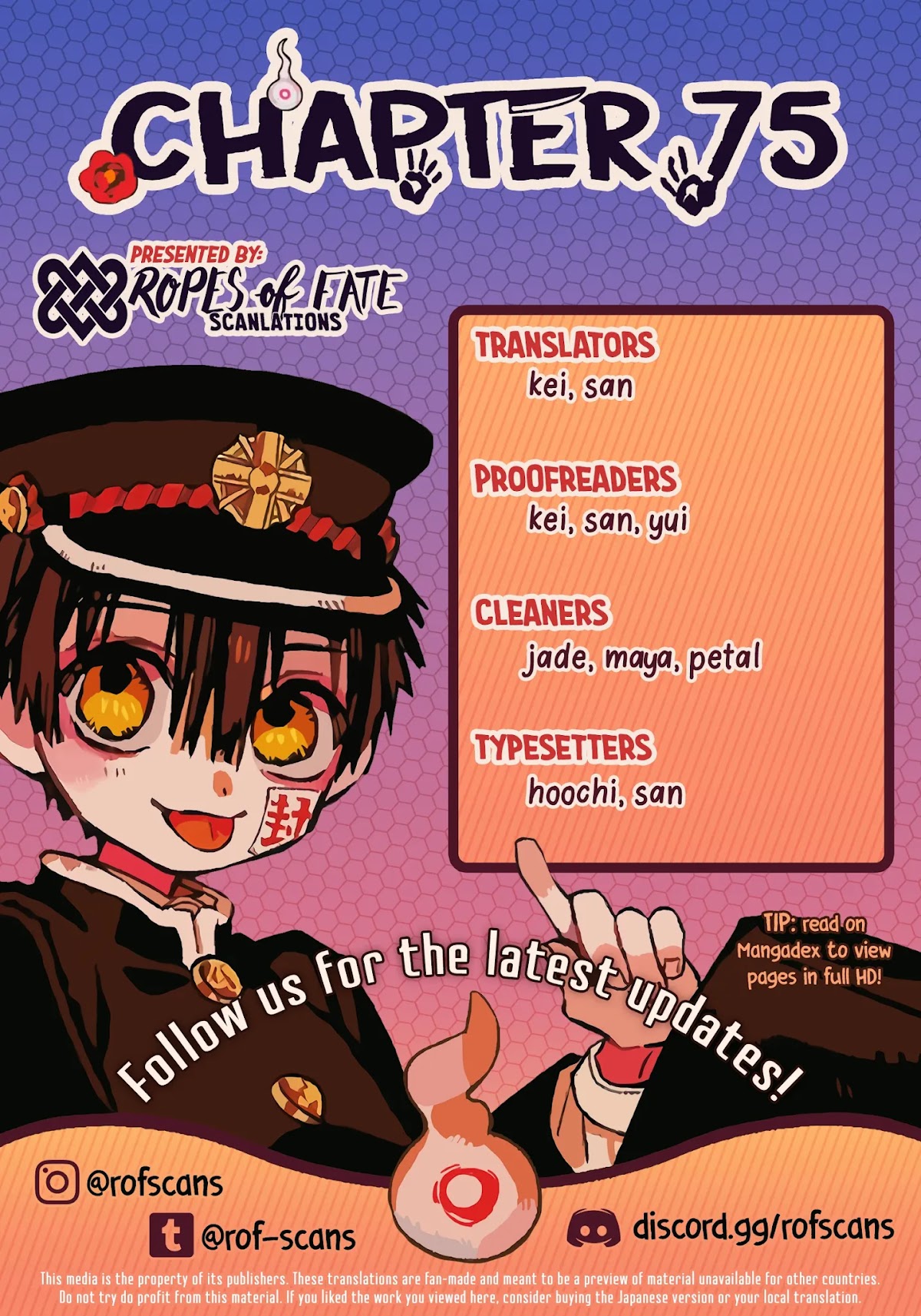 Jibaku Shounen Hanako-kun Chapter 75 page 1 - Chapter 75: Encounter