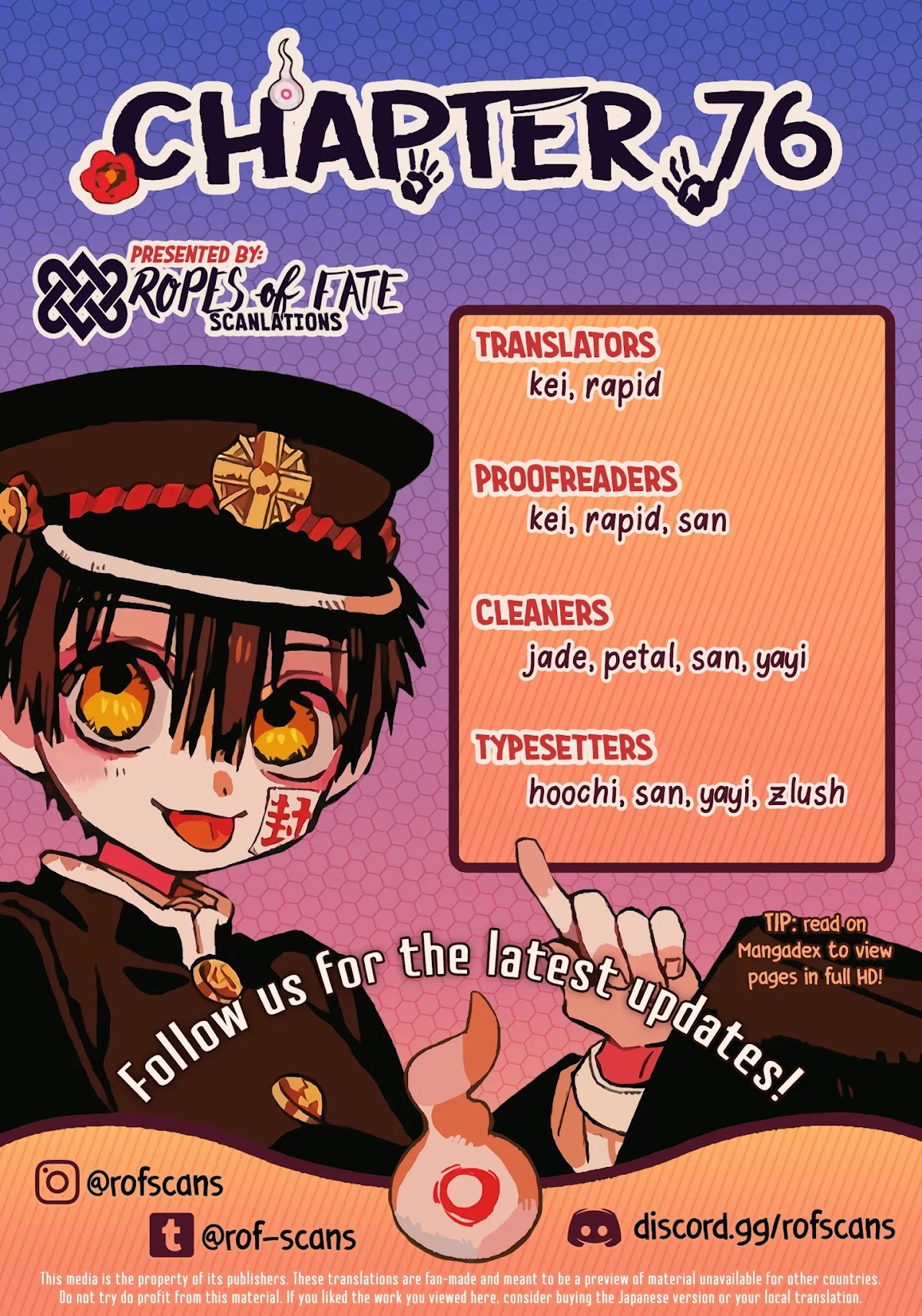 Jibaku Shounen Hanako-kun Chapter 76 page 1 - Chapter 76: The Red House