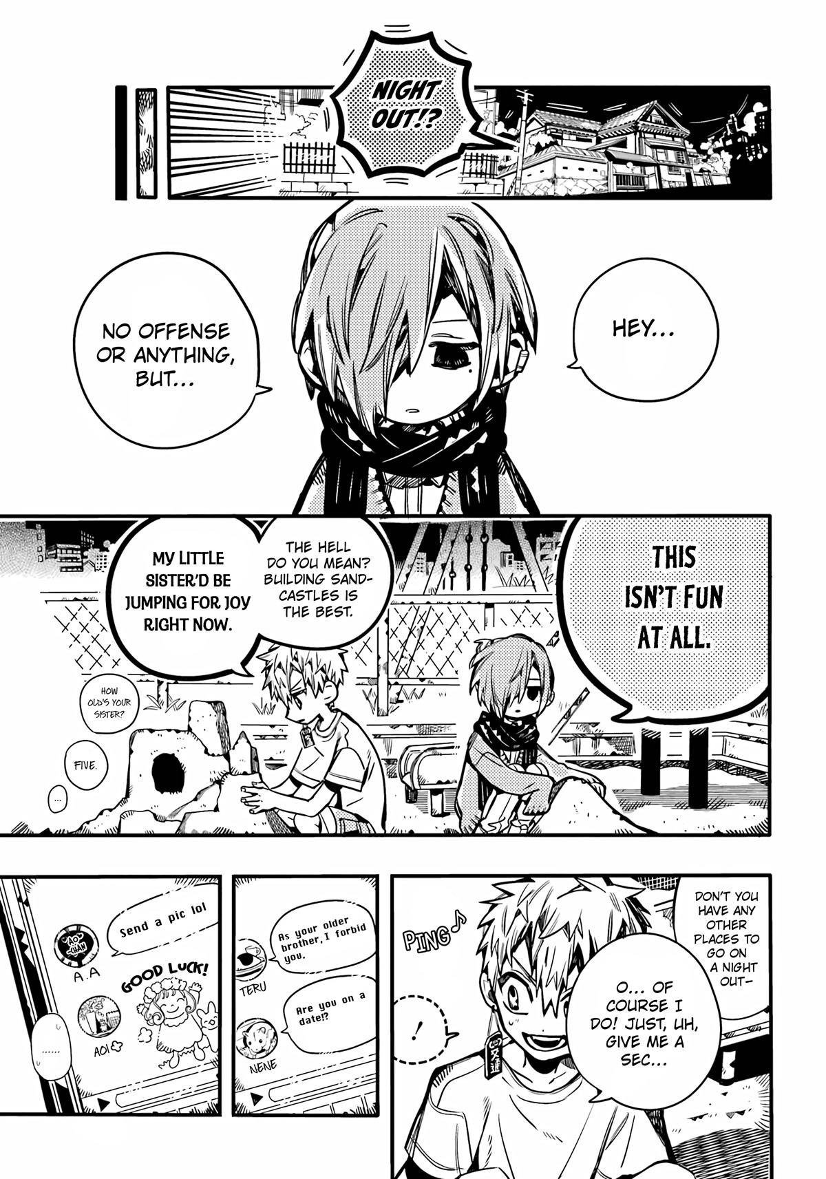 Jibaku Shounen Hanako-kun Chapter 98 page 14 - Chapter 98: Night Out (Part 1)
