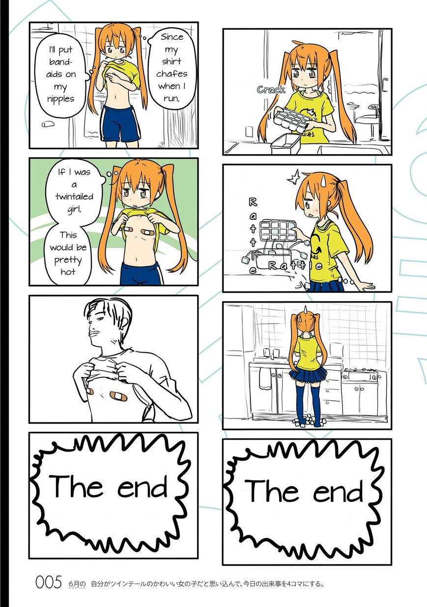 Jibun ga Twintail no Kawaii Onnanoko da to Omoikonde, Kyou no Dekigoto wo 4koma ni Suru Chapter 1 page 7 - Chapter 1 : June's Twintails