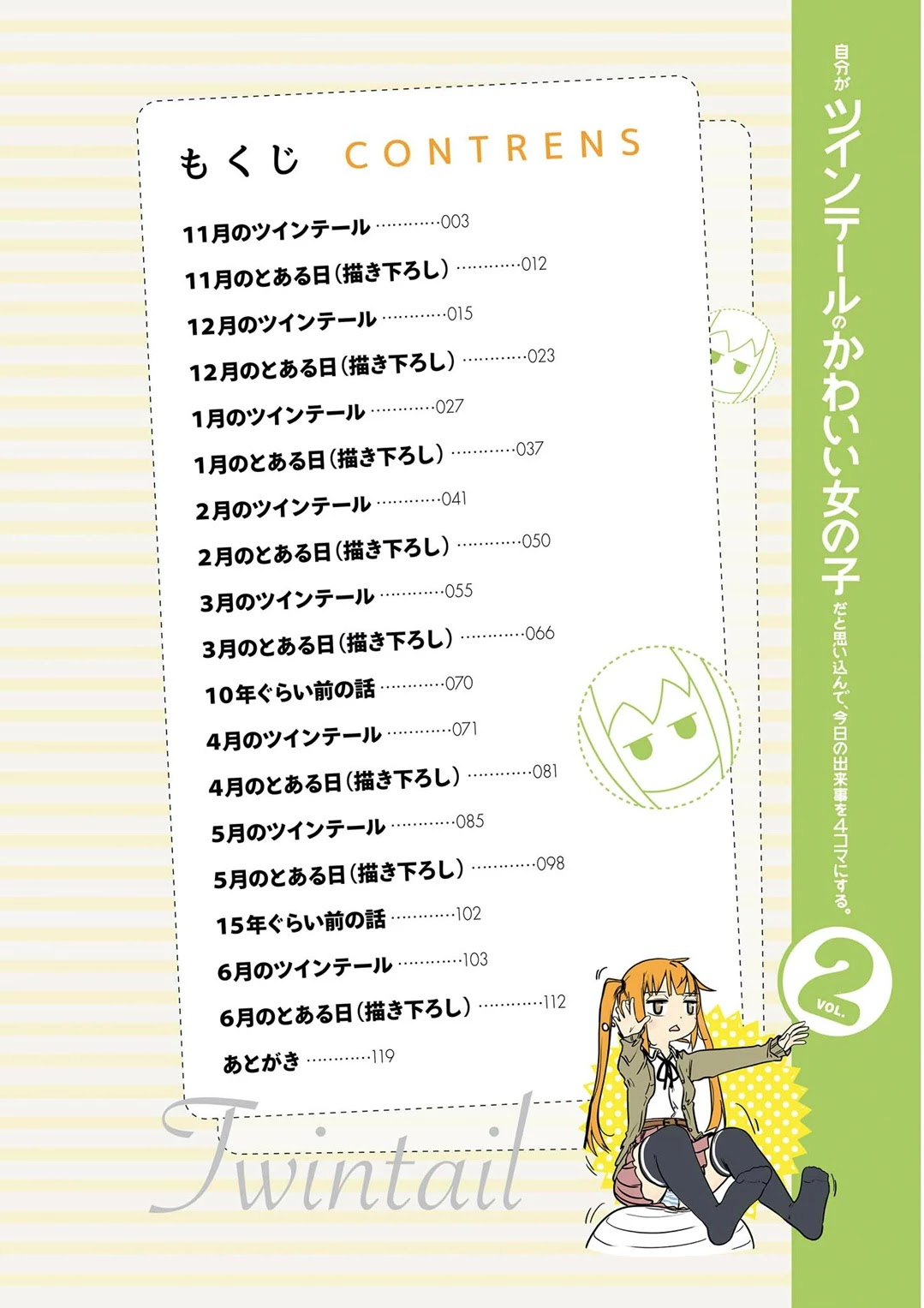 Jibun ga Twintail no Kawaii Onnanoko da to Omoikonde, Kyou no Dekigoto wo 4koma ni Suru Chapter 11 page 3 - Chapter 11: November's Twintails