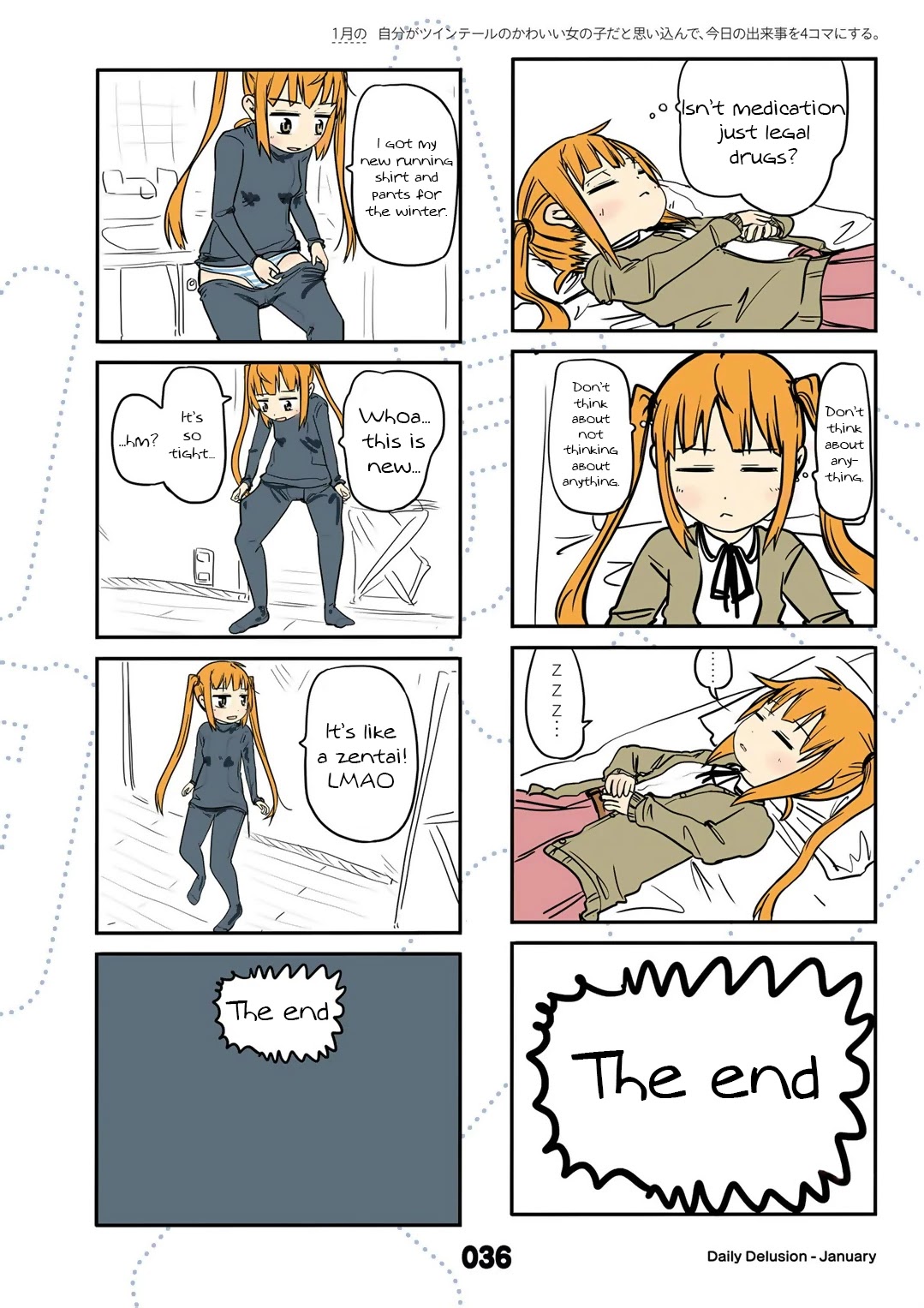 Jibun ga Twintail no Kawaii Onnanoko da to Omoikonde, Kyou no Dekigoto wo 4koma ni Suru Chapter 13 page 10 - Chapter 13: January's Twintails