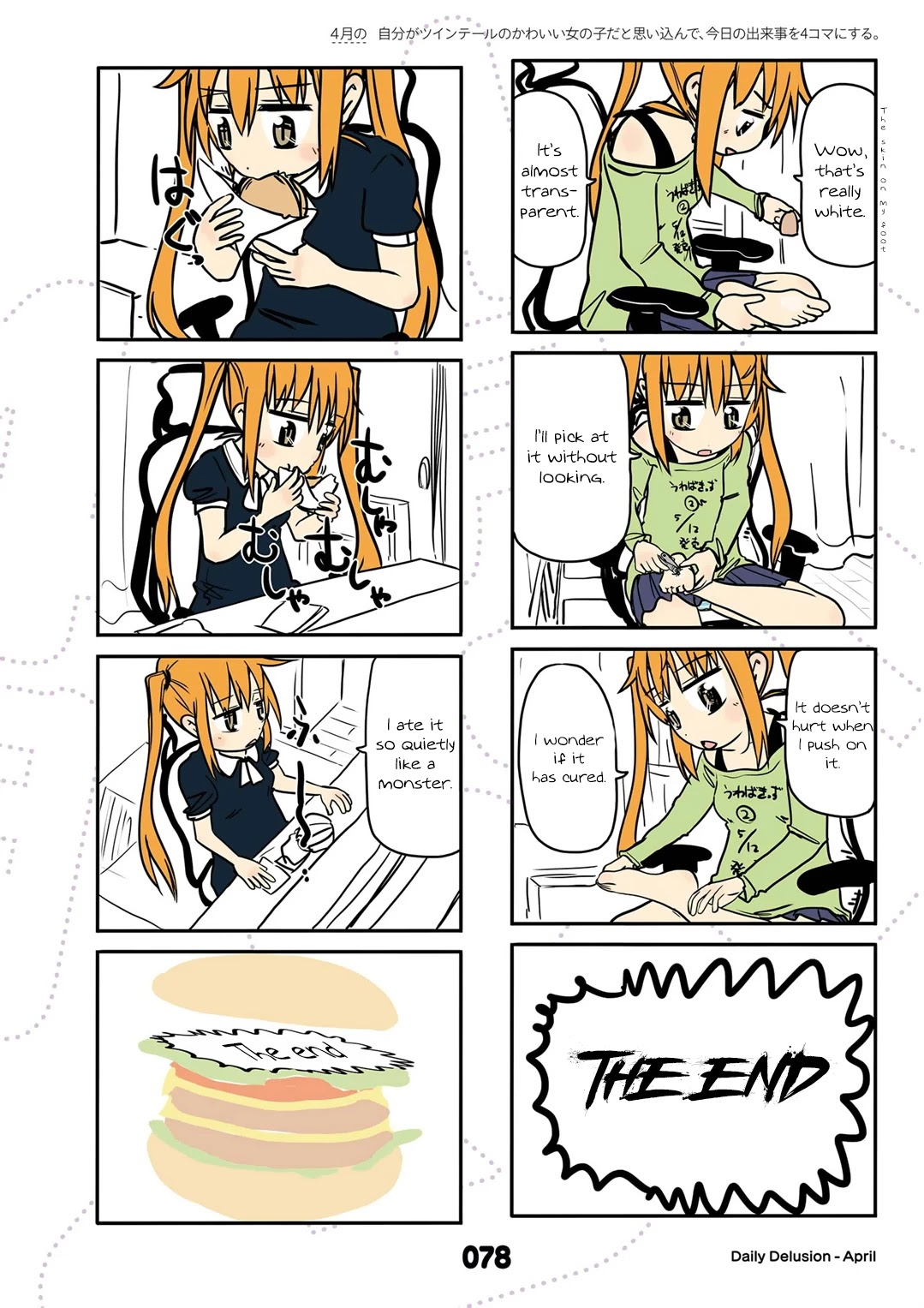 Jibun ga Twintail no Kawaii Onnanoko da to Omoikonde, Kyou no Dekigoto wo 4koma ni Suru Chapter 16 page 8 - Chapter 16: April's Twintails