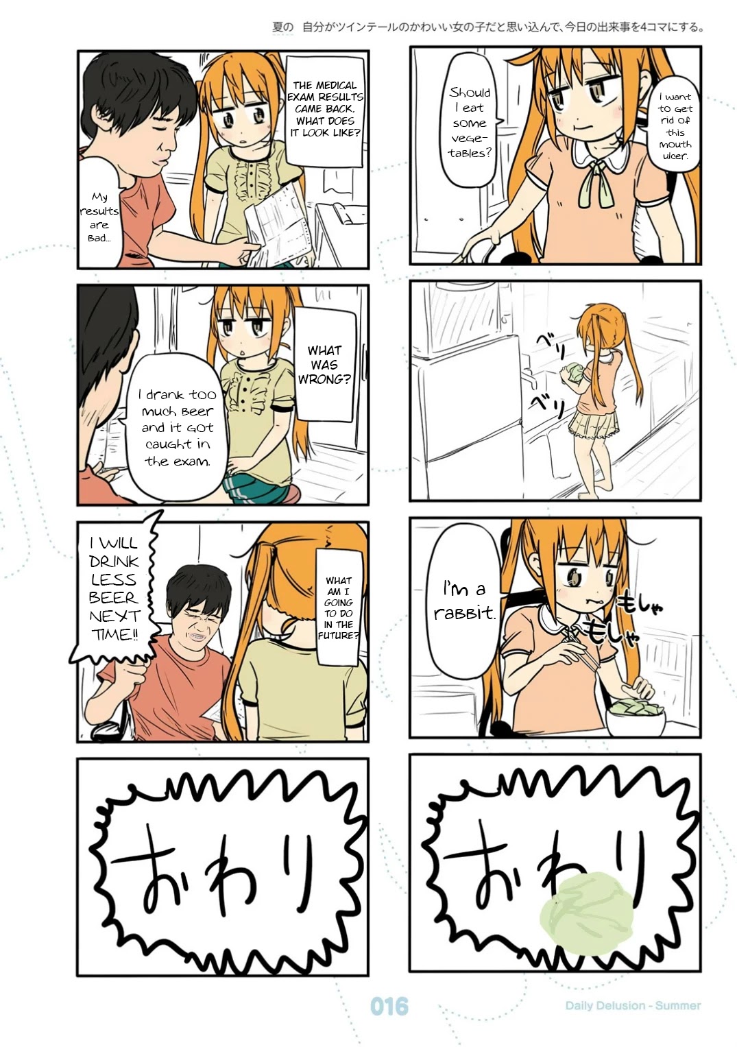 Jibun ga Twintail no Kawaii Onnanoko da to Omoikonde, Kyou no Dekigoto wo 4koma ni Suru Chapter 19 page 17 - Chapter 19: Summer Twintails