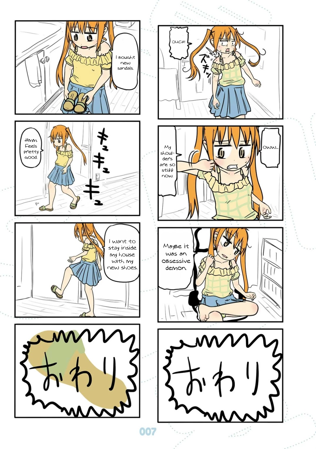 Jibun ga Twintail no Kawaii Onnanoko da to Omoikonde, Kyou no Dekigoto wo 4koma ni Suru Chapter 19 page 8 - Chapter 19: Summer Twintails