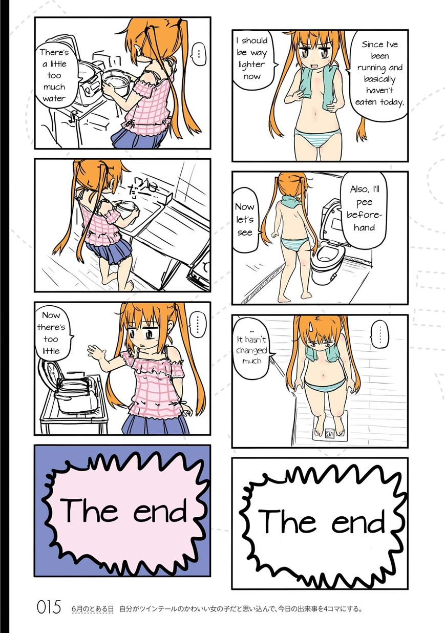 Jibun ga Twintail no Kawaii Onnanoko da to Omoikonde, Kyou no Dekigoto wo 4koma ni Suru Chapter 2 page 4 - Chapter 2 : A Certain Day in June + Character Introduction