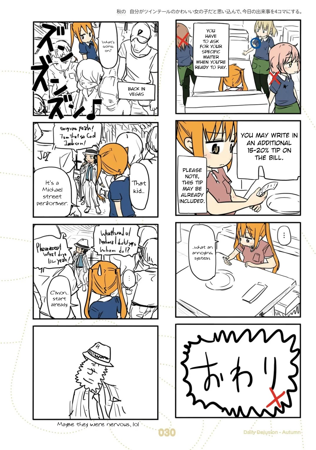 Jibun ga Twintail no Kawaii Onnanoko da to Omoikonde, Kyou no Dekigoto wo 4koma ni Suru Chapter 20 page 10 - Chapter 20: Autumn Twintails