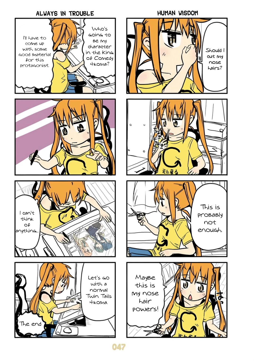 Jibun ga Twintail no Kawaii Onnanoko da to Omoikonde, Kyou no Dekigoto wo 4koma ni Suru Chapter 21 page 7 - Chapter 21: 4koma Twintails