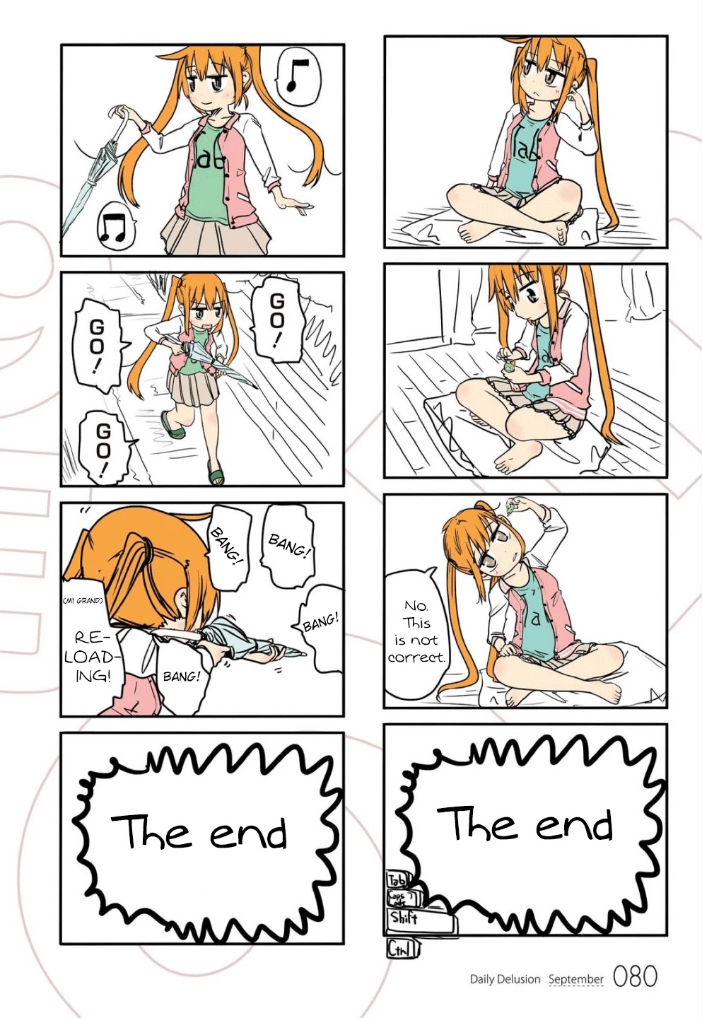 Jibun ga Twintail no Kawaii Onnanoko da to Omoikonde, Kyou no Dekigoto wo 4koma ni Suru Chapter 7 page 12 - Chapter 7: September's Twintails