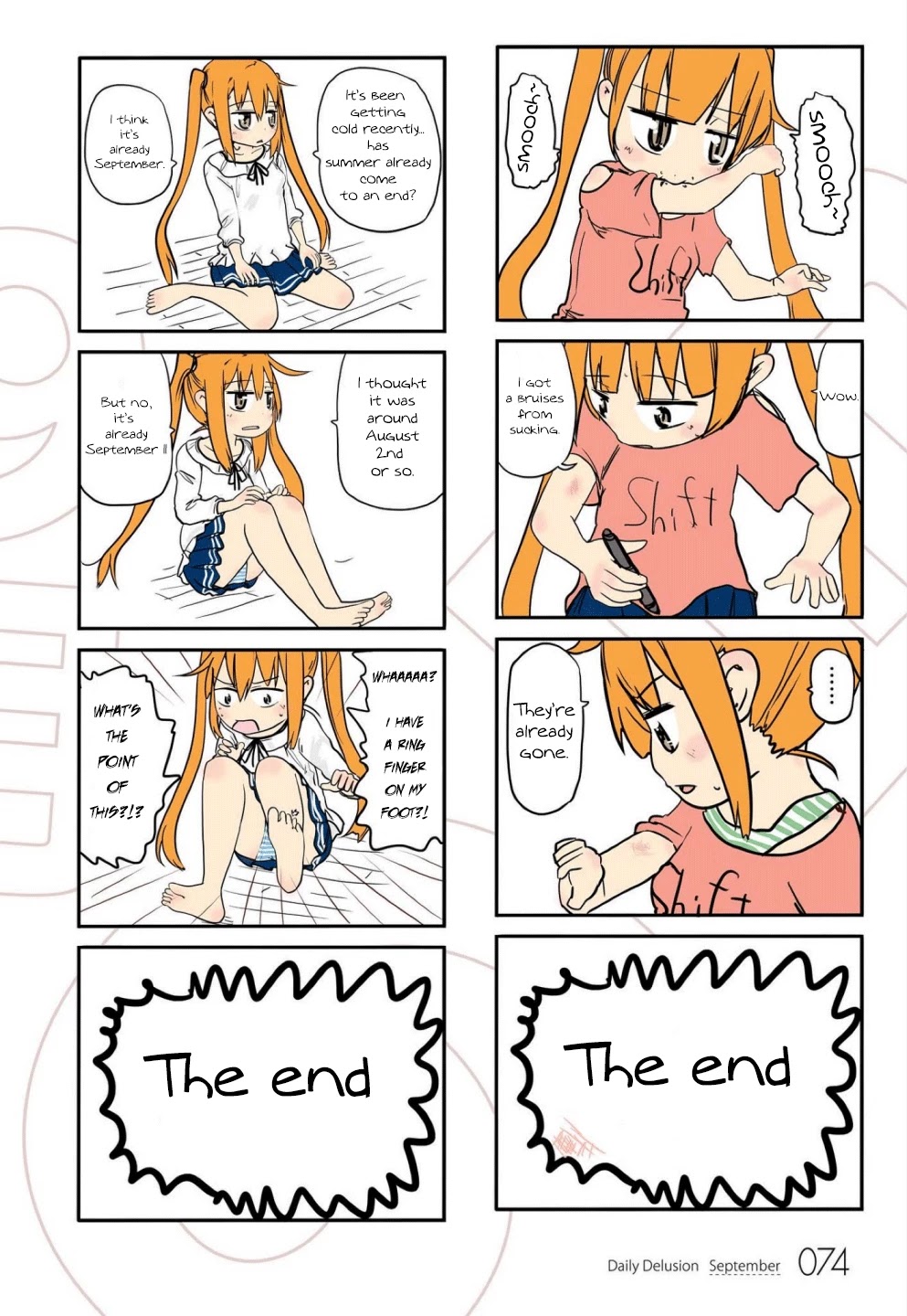 Jibun ga Twintail no Kawaii Onnanoko da to Omoikonde, Kyou no Dekigoto wo 4koma ni Suru Chapter 7 page 6 - Chapter 7: September's Twintails
