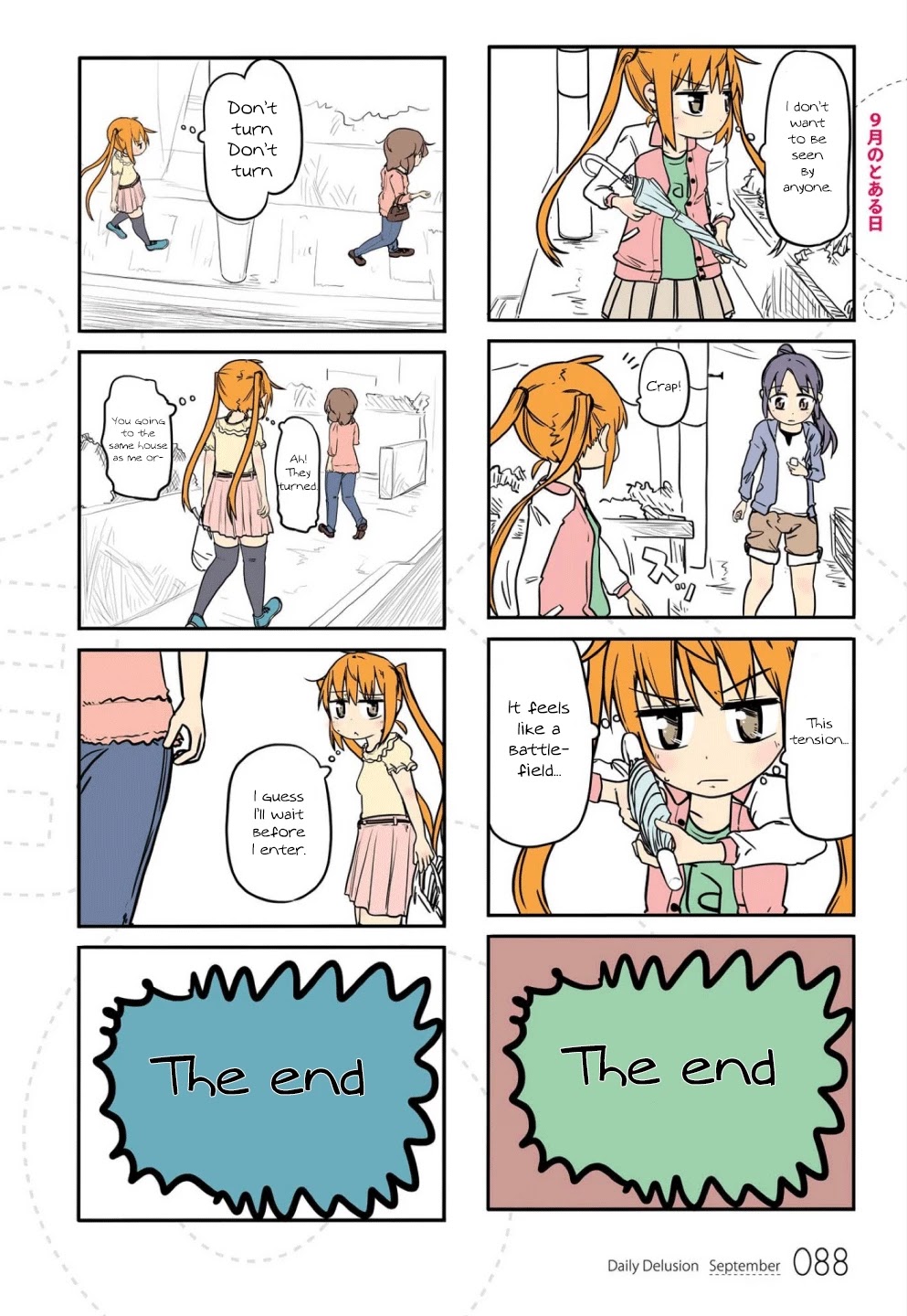 Jibun ga Twintail no Kawaii Onnanoko da to Omoikonde, Kyou no Dekigoto wo 4koma ni Suru Chapter 8 page 6 - Chapter 8: A Certain Day in September