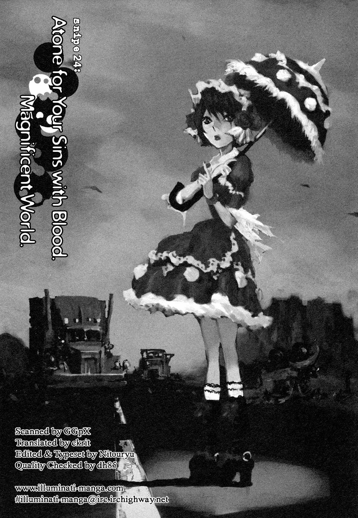 Jigoku no Alice Chapter 24 page 1 - Chapter 24: Atone for Your Sins with Blood. Magnificent World.