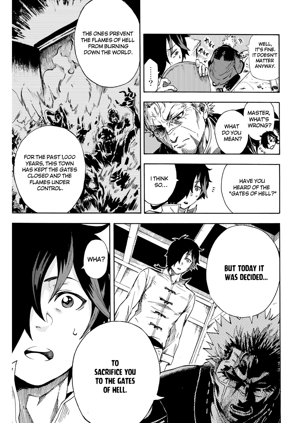 Jigoku no Gouka de Yaka re Tsuzuketa Shounen. Saikyou no Honou Tsukai to Natte Fukkatsu Suru. Chapter 1.1 page 7 - Chapter 1.1