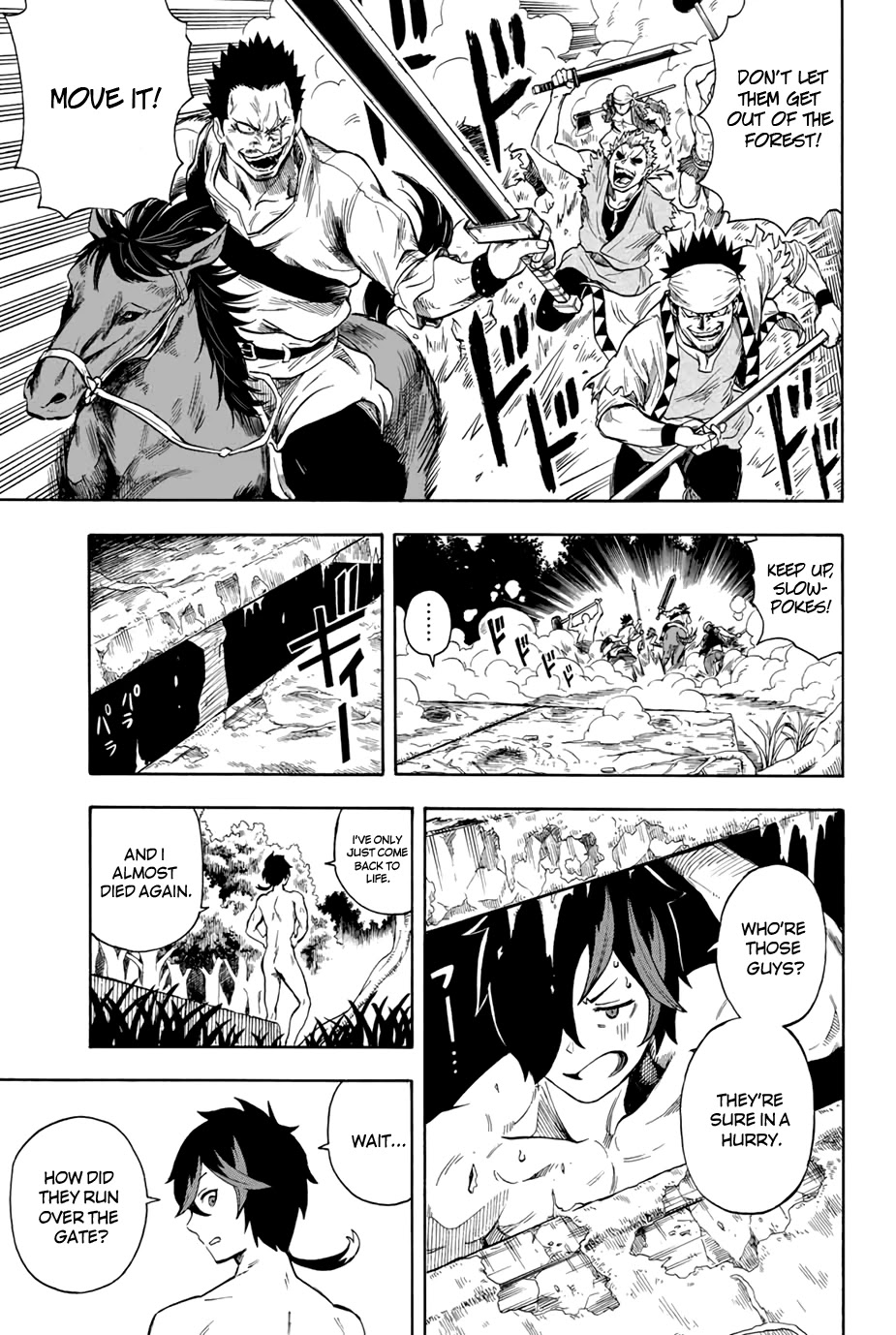Jigoku no Gouka de Yaka re Tsuzuketa Shounen. Saikyou no Honou Tsukai to Natte Fukkatsu Suru. Chapter 1.2 page 1 - Chapter 1.2