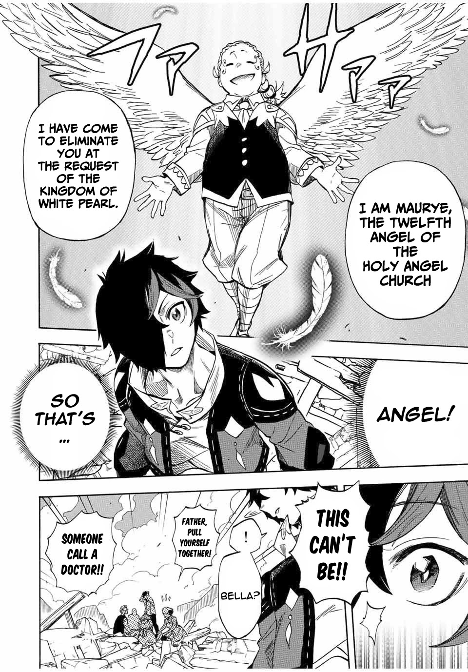Jigoku no Gouka de Yaka re Tsuzuketa Shounen. Saikyou no Honou Tsukai to Natte Fukkatsu Suru. Chapter 14 page 7 - Chapter 14: BOSS: The Twelfth Angel of the Holy Angel Church, Maurye