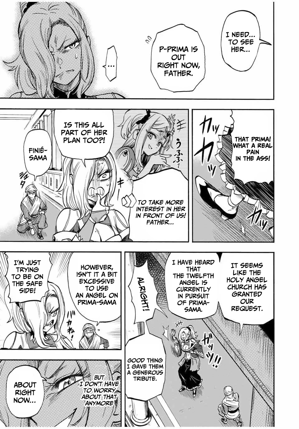 Jigoku no Gouka de Yaka re Tsuzuketa Shounen. Saikyou no Honou Tsukai to Natte Fukkatsu Suru. Chapter 15 page 4 - Chapter 15: BOSS: The Twelfth Angel of the Holy Angel Church, Maurye (2)