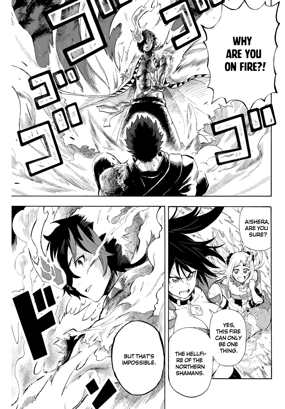 Jigoku no Gouka de Yaka re Tsuzuketa Shounen. Saikyou no Honou Tsukai to Natte Fukkatsu Suru. Chapter 2 page 1 - Chapter 2: Meeting