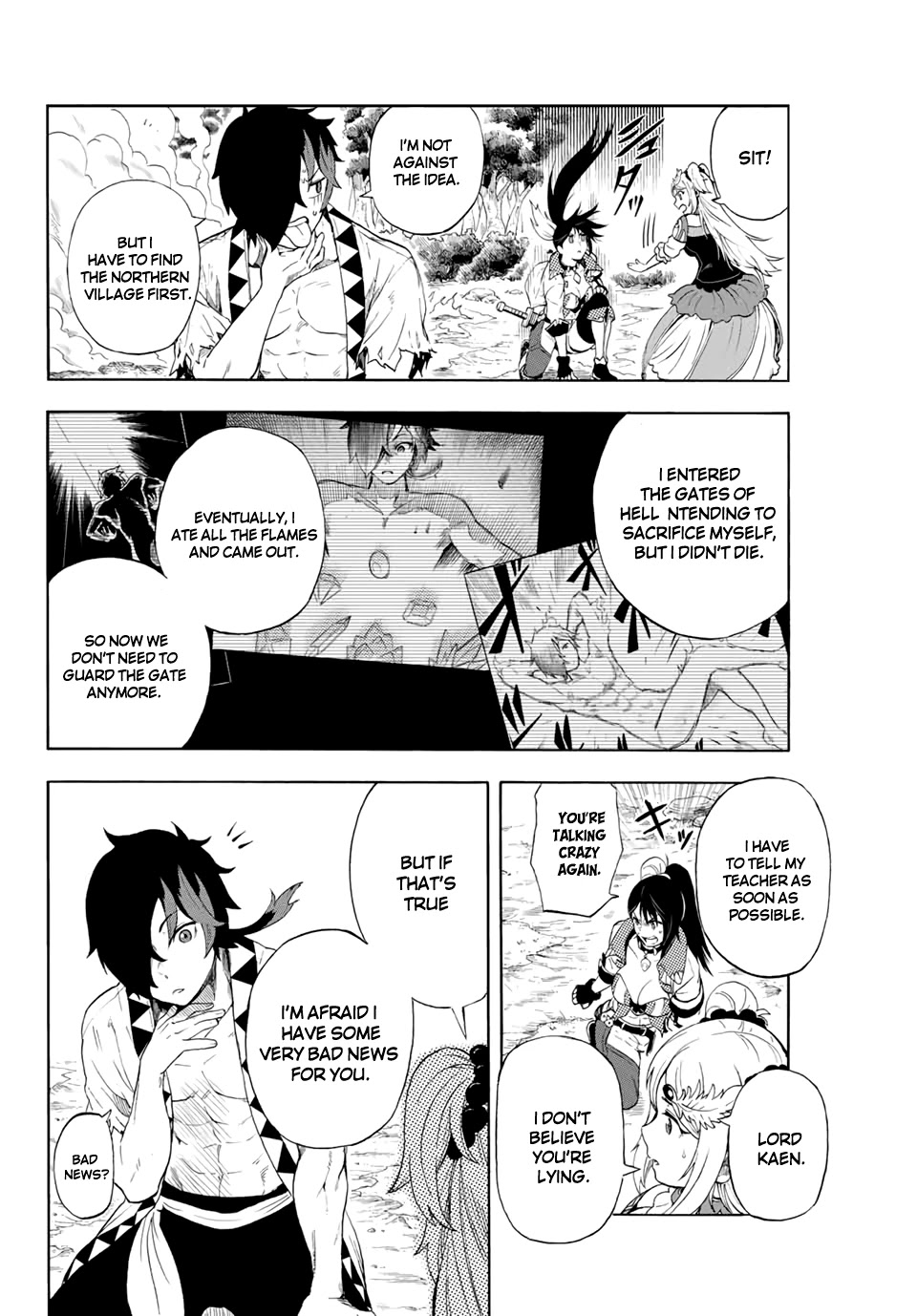 Jigoku no Gouka de Yaka re Tsuzuketa Shounen. Saikyou no Honou Tsukai to Natte Fukkatsu Suru. Chapter 2 page 8 - Chapter 2: Meeting