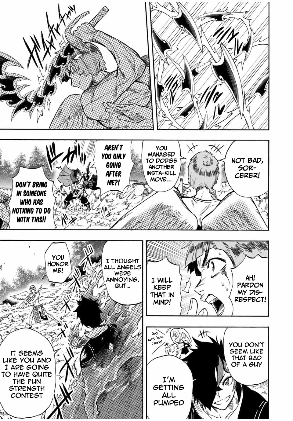 Jigoku no Gouka de Yaka re Tsuzuketa Shounen. Saikyou no Honou Tsukai to Natte Fukkatsu Suru. Chapter 24 page 10 - Chapter 24: BOSS - Rank 8 Angel of The Holy Angel Church, Marciel