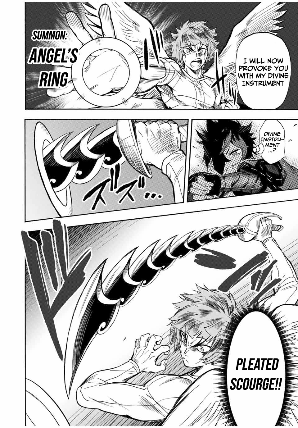 Jigoku no Gouka de Yaka re Tsuzuketa Shounen. Saikyou no Honou Tsukai to Natte Fukkatsu Suru. Chapter 24 page 7 - Chapter 24: BOSS - Rank 8 Angel of The Holy Angel Church, Marciel