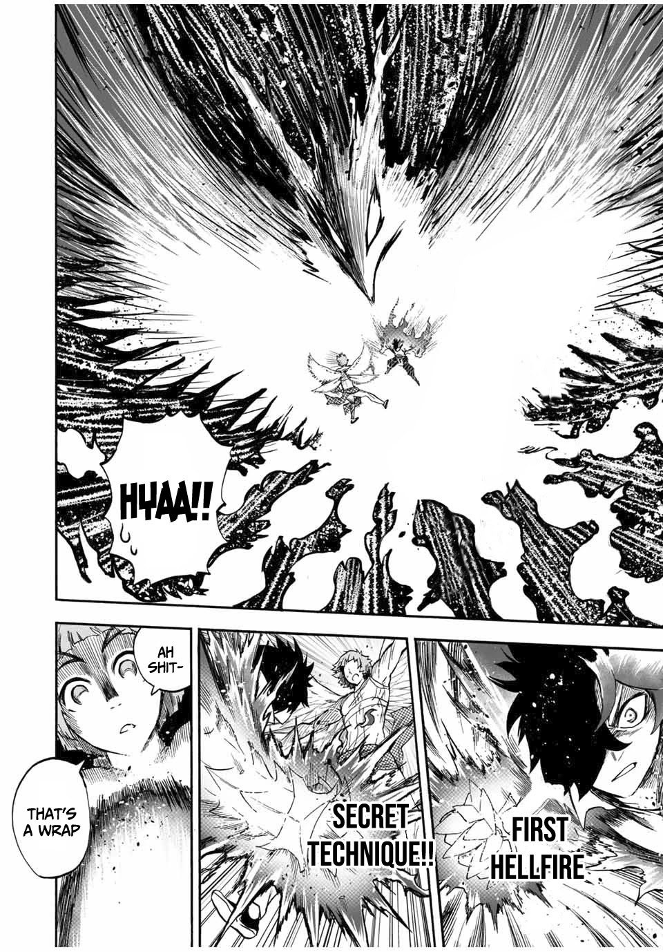 Jigoku no Gouka de Yaka re Tsuzuketa Shounen. Saikyou no Honou Tsukai to Natte Fukkatsu Suru. Chapter 25 page 11 - Chapter 25: BOSS - Rank 8 Angel of The Holy Angel Church, Marciel (2)
