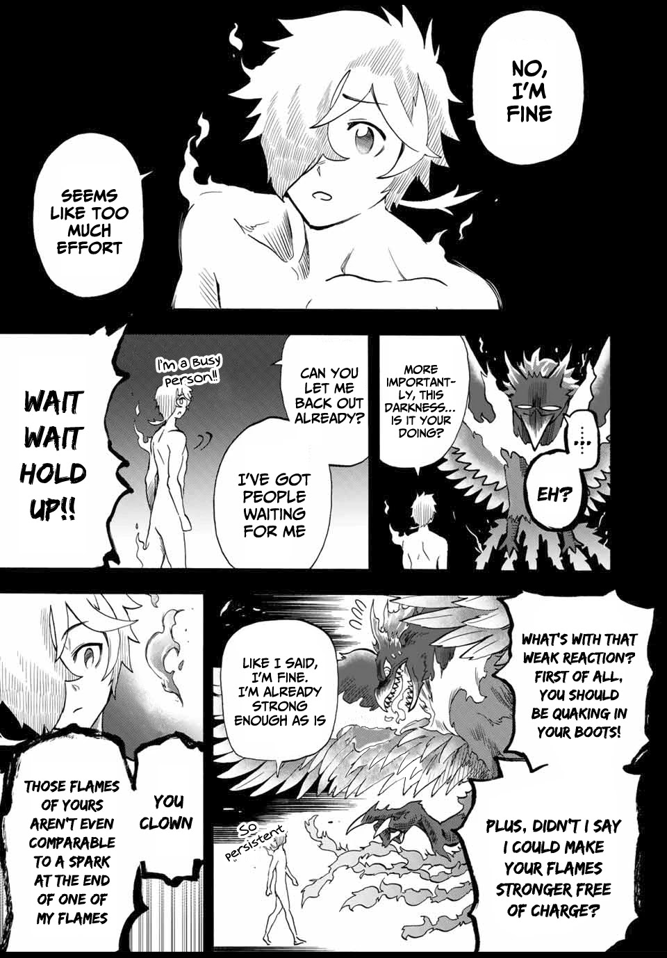 Jigoku no Gouka de Yaka re Tsuzuketa Shounen. Saikyou no Honou Tsukai to Natte Fukkatsu Suru. Chapter 25 page 4 - Chapter 25: BOSS - Rank 8 Angel of The Holy Angel Church, Marciel (2)