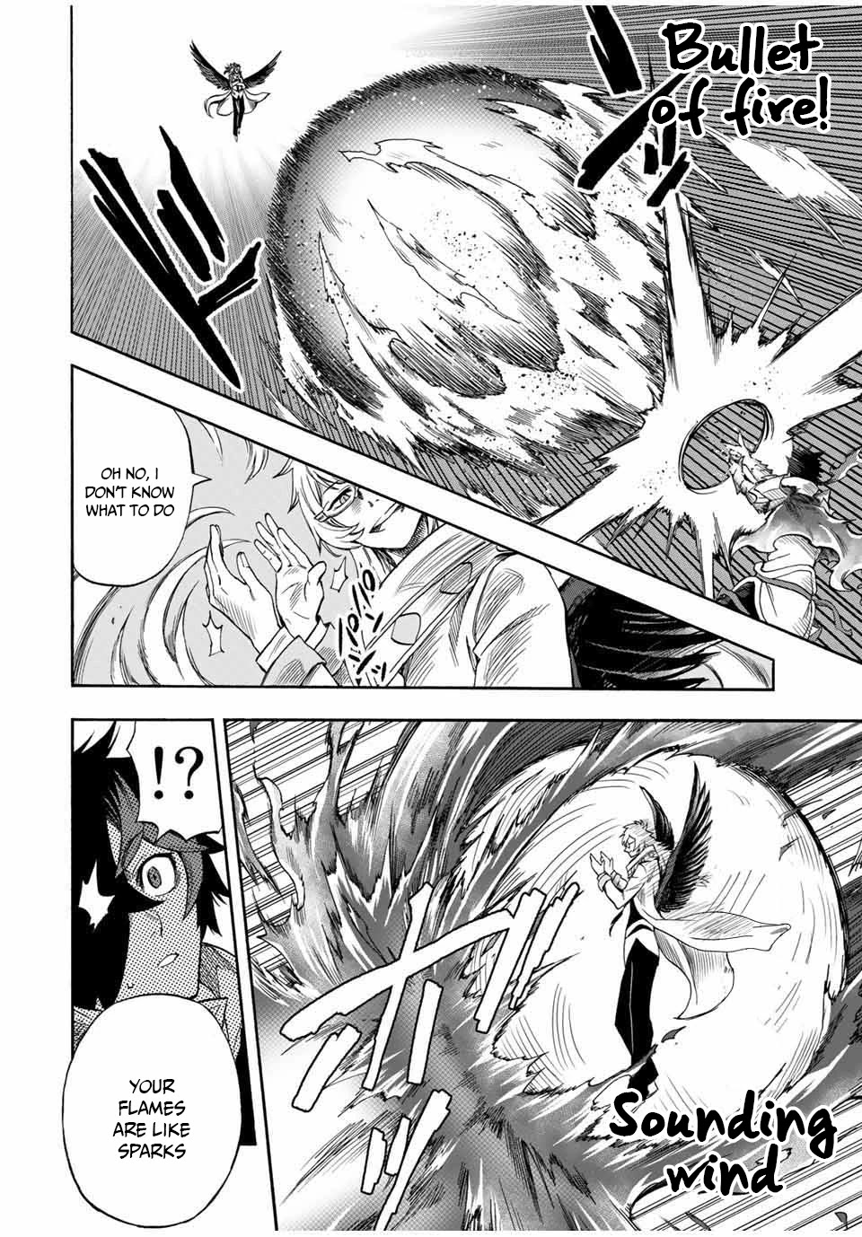 Jigoku no Gouka de Yaka re Tsuzuketa Shounen. Saikyou no Honou Tsukai to Natte Fukkatsu Suru. Chapter 32 page 4 - Chapter 32: BOSS - fight against the wind apostle of the church of the holy angels, Raphael part 2