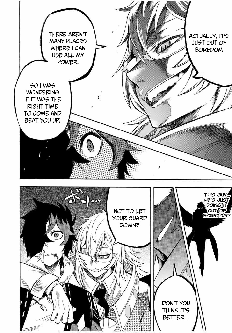 Jigoku no Gouka de Yaka re Tsuzuketa Shounen. Saikyou no Honou Tsukai to Natte Fukkatsu Suru. Chapter 33 page 10 - Chapter 33: BOSS - fight against the wind apostle of the church of the holy angels, Raphael part 3