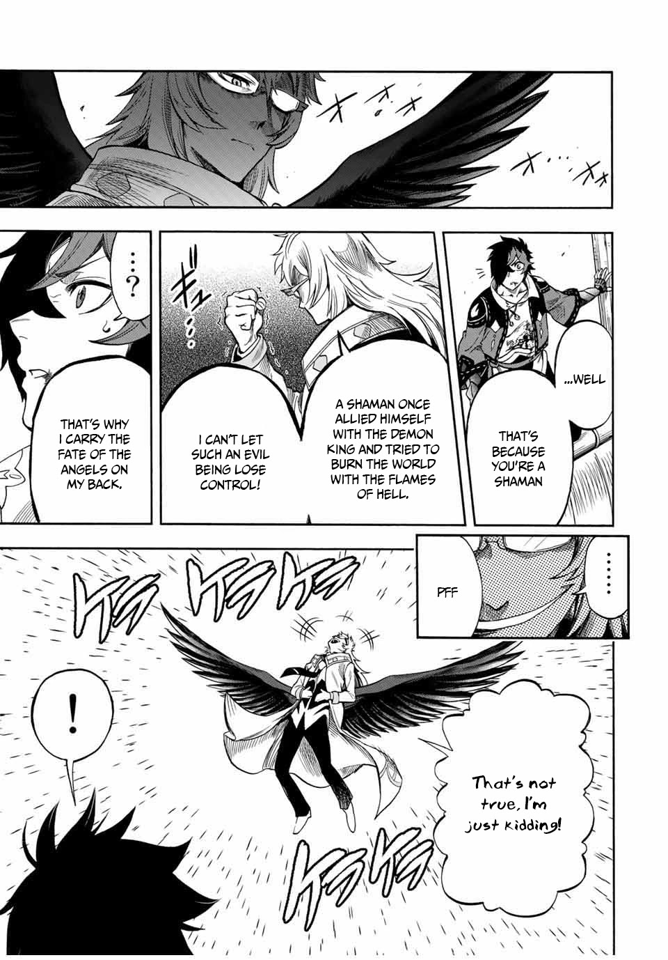 Jigoku no Gouka de Yaka re Tsuzuketa Shounen. Saikyou no Honou Tsukai to Natte Fukkatsu Suru. Chapter 33 page 9 - Chapter 33: BOSS - fight against the wind apostle of the church of the holy angels, Raphael part 3