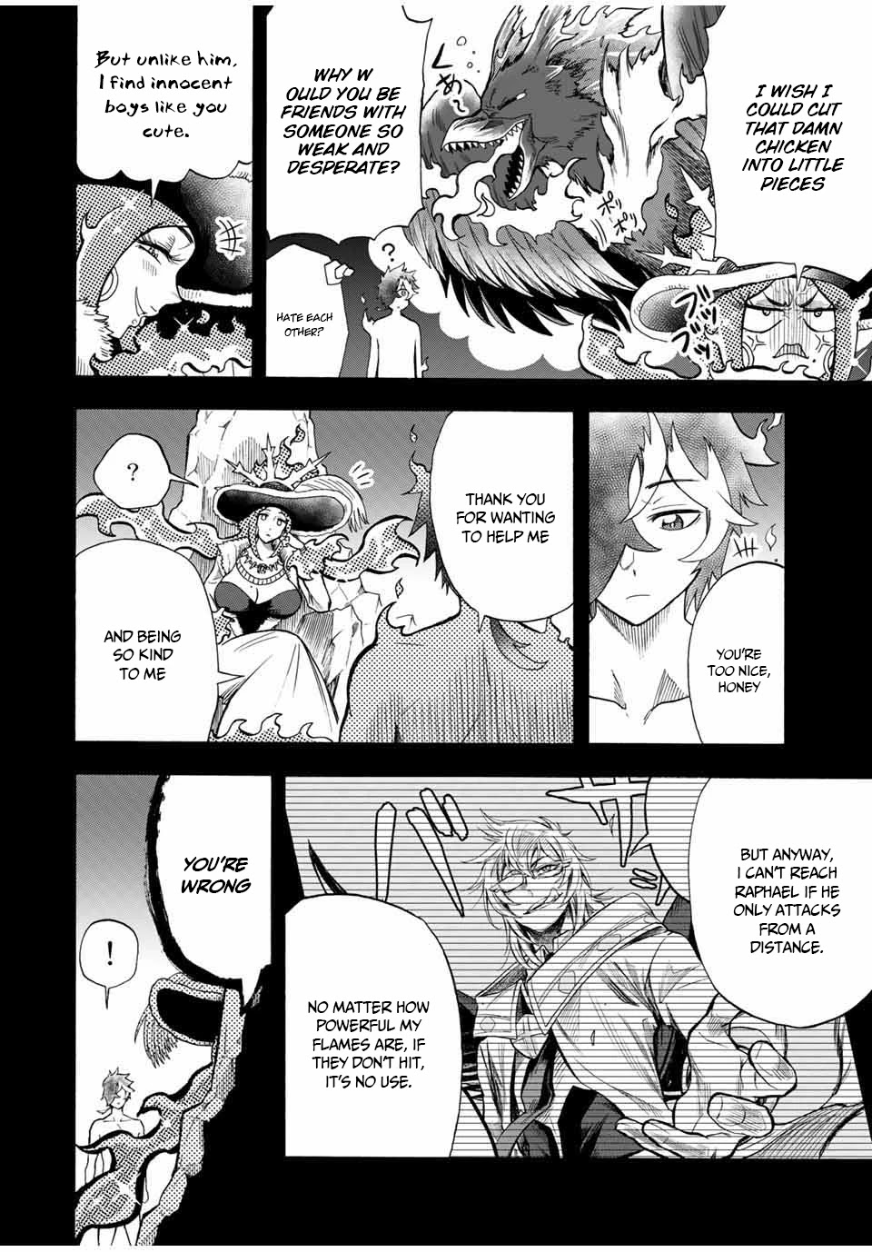 Jigoku no Gouka de Yaka re Tsuzuketa Shounen. Saikyou no Honou Tsukai to Natte Fukkatsu Suru. Chapter 34 page 8 - Chapter 34: The Flames of Love Glow Blue