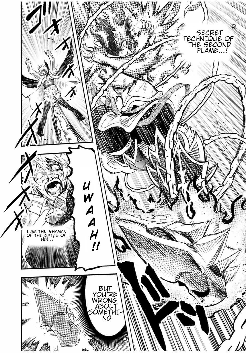 Jigoku no Gouka de Yaka re Tsuzuketa Shounen. Saikyou no Honou Tsukai to Natte Fukkatsu Suru. Chapter 36 page 11 - Chapter 36: Fight against the apostle of the wind of the church of the holy angels, Rafael Part 5