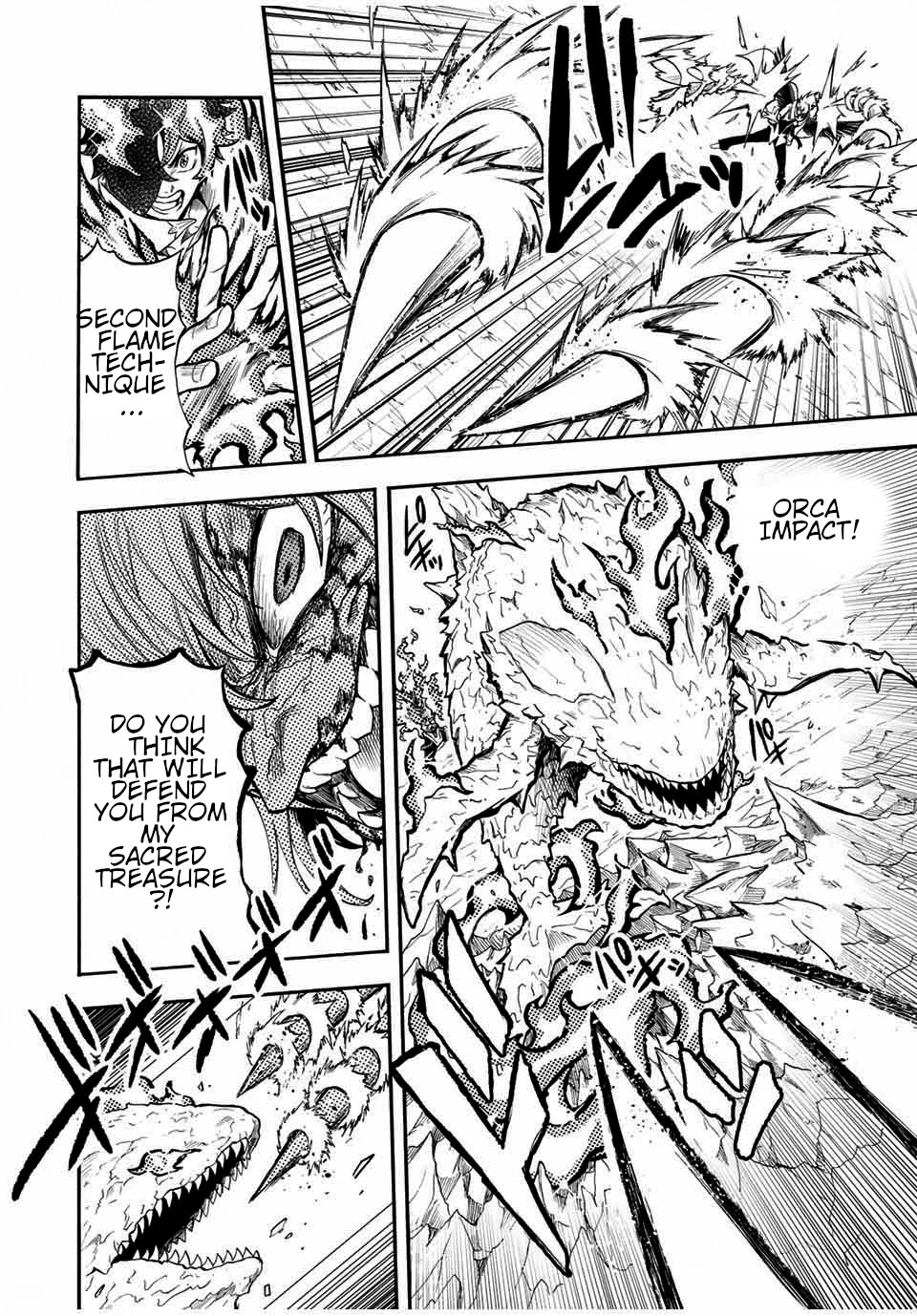 Jigoku no Gouka de Yaka re Tsuzuketa Shounen. Saikyou no Honou Tsukai to Natte Fukkatsu Suru. Chapter 36 page 5 - Chapter 36: Fight against the apostle of the wind of the church of the holy angels, Rafael Part 5