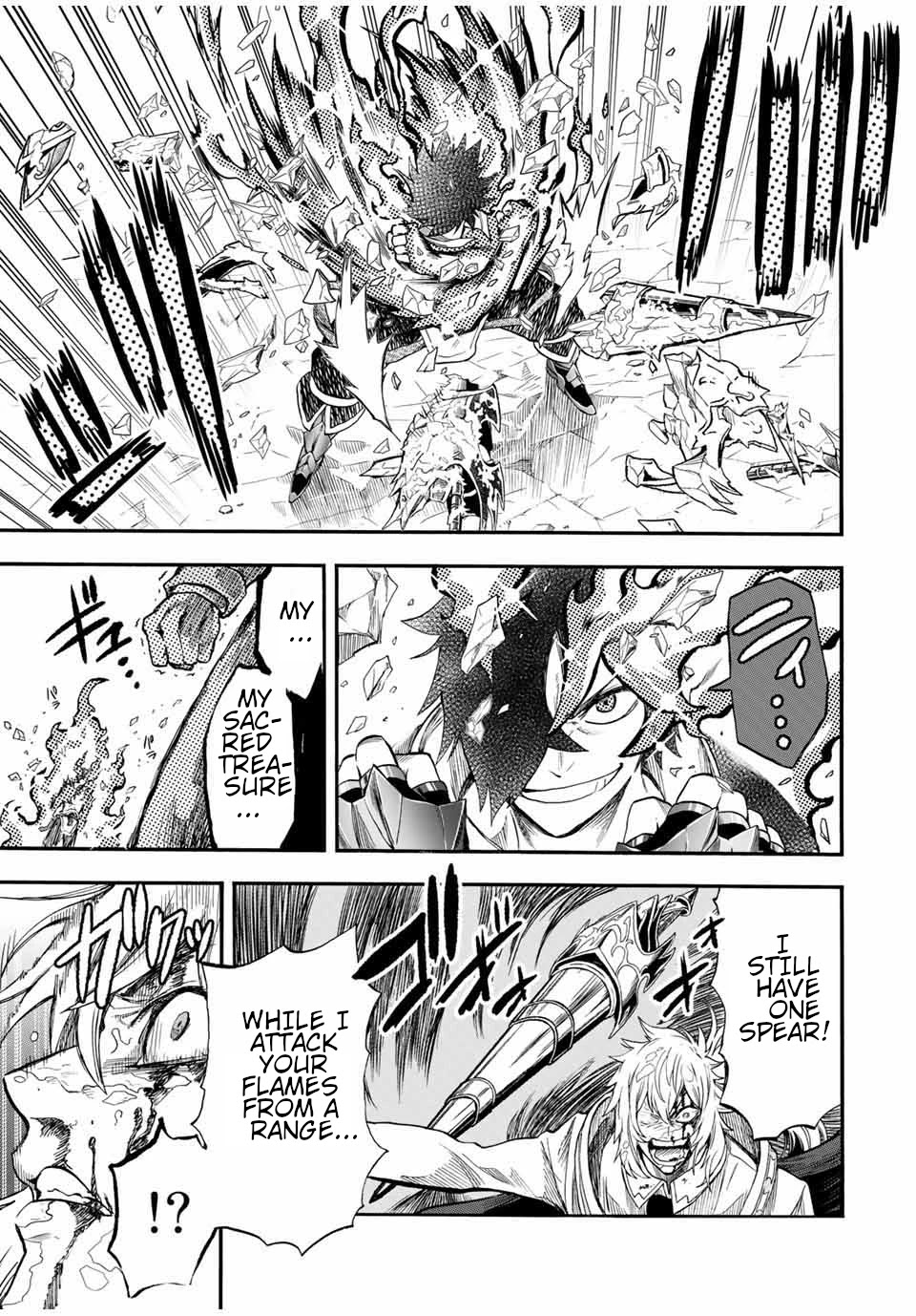 Jigoku no Gouka de Yaka re Tsuzuketa Shounen. Saikyou no Honou Tsukai to Natte Fukkatsu Suru. Chapter 36 page 8 - Chapter 36: Fight against the apostle of the wind of the church of the holy angels, Rafael Part 5
