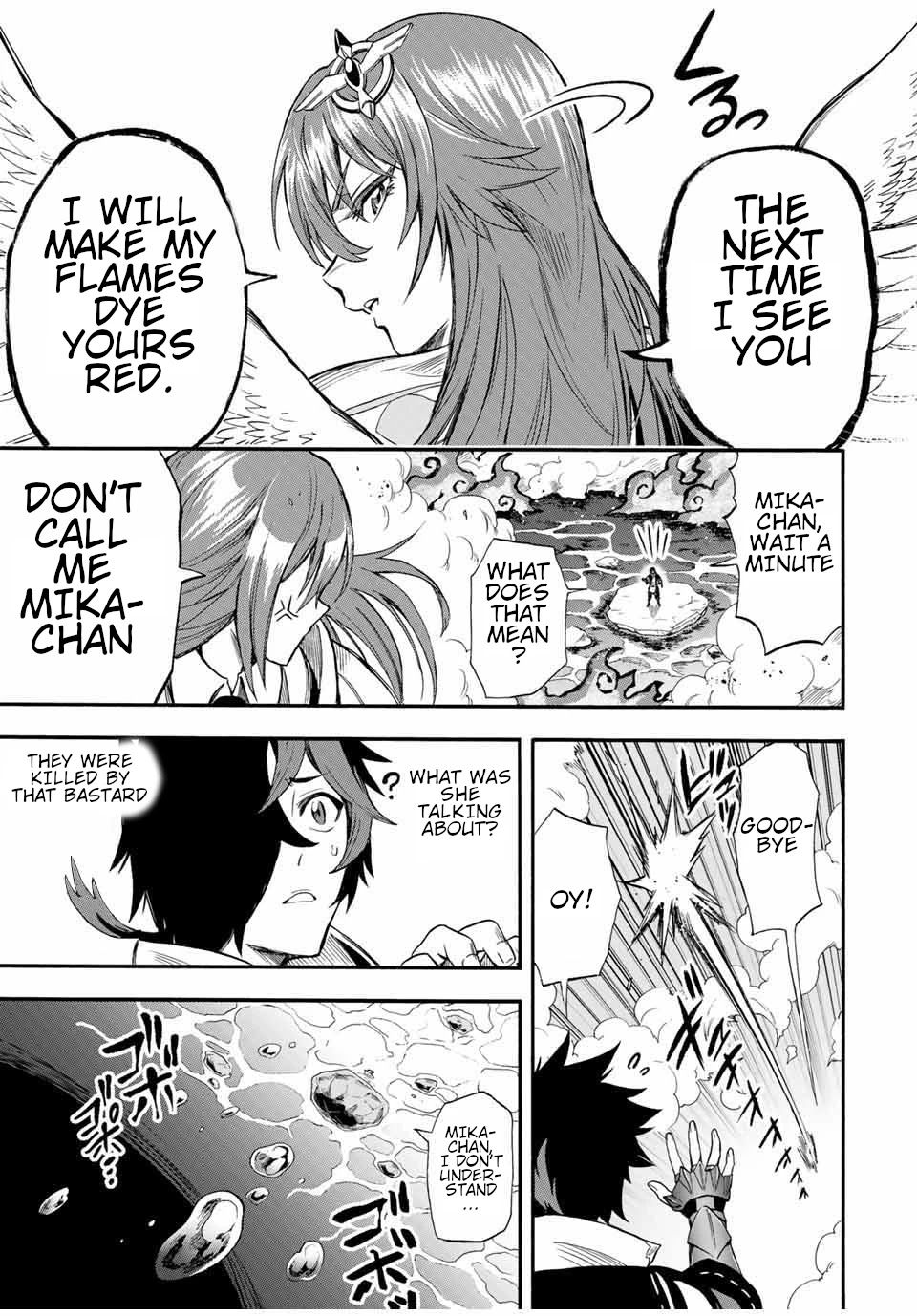 Jigoku no Gouka de Yaka re Tsuzuketa Shounen. Saikyou no Honou Tsukai to Natte Fukkatsu Suru. Chapter 37 page 10 - Chapter 37: Apostle of fire, Mikael